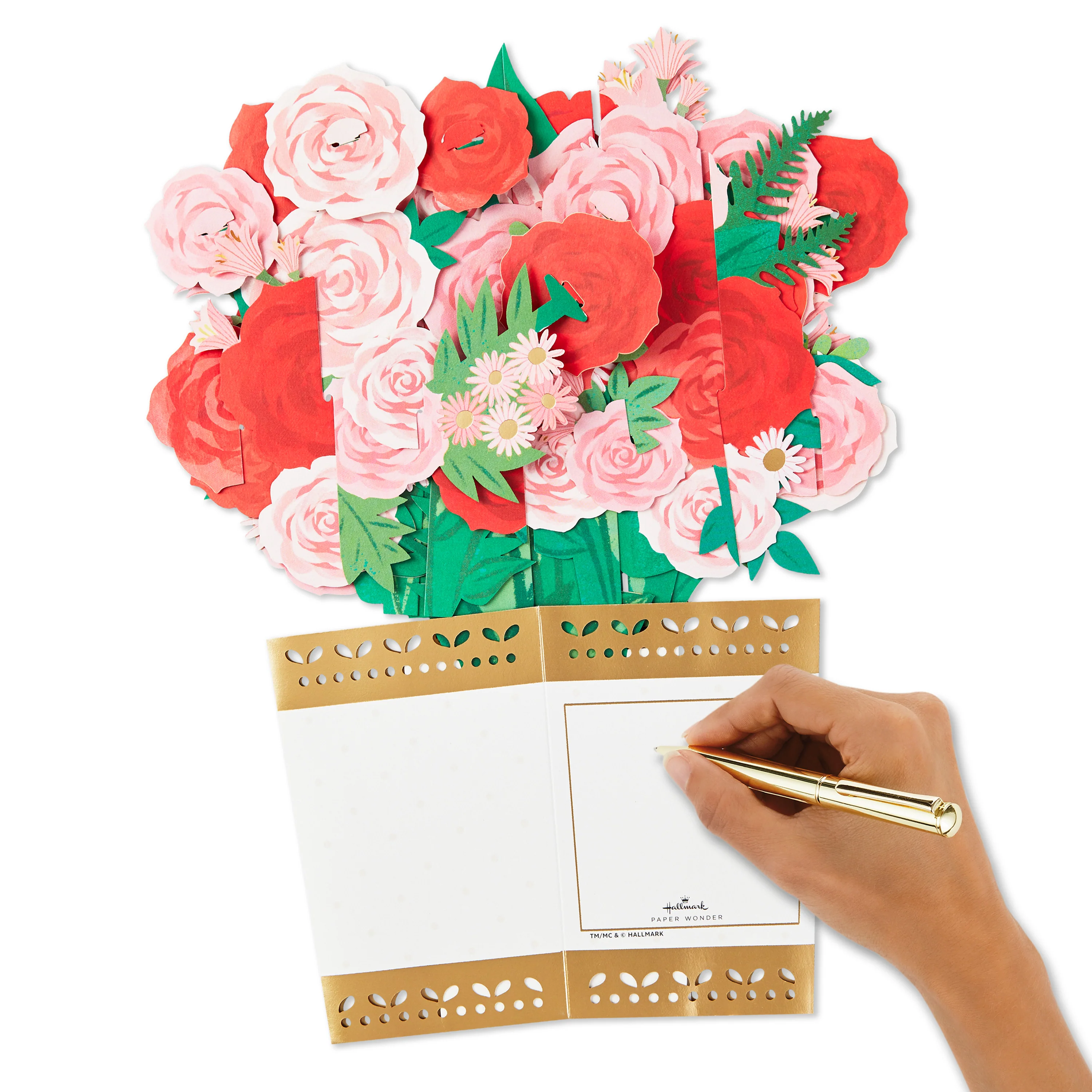 Valentine's Day Card - 3D & Pop Up Red Roses Bouquet Design - Image 6