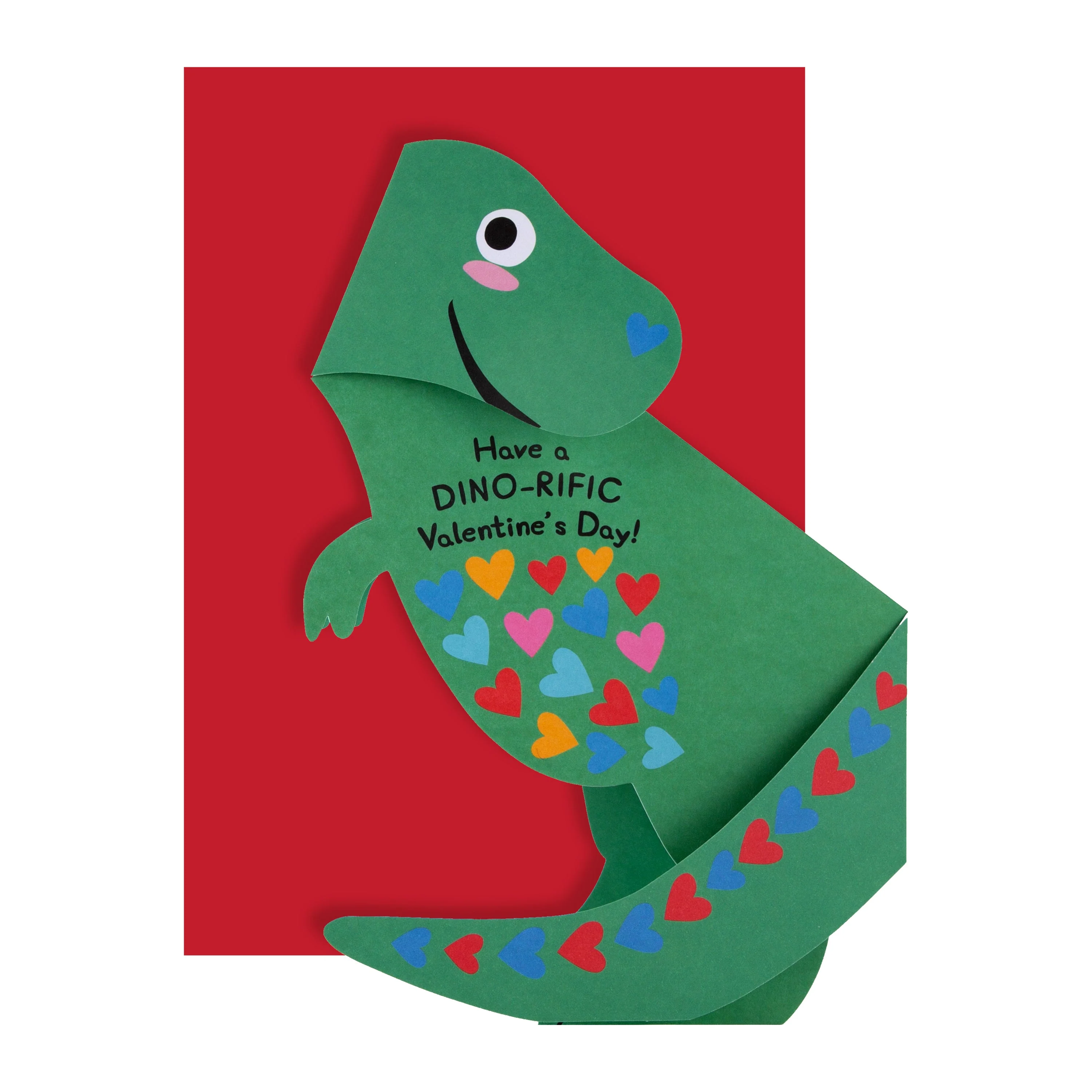 Valentine's Day Card - 3D Pop-Up T-Rex Green Dinosaur Design - Image 3