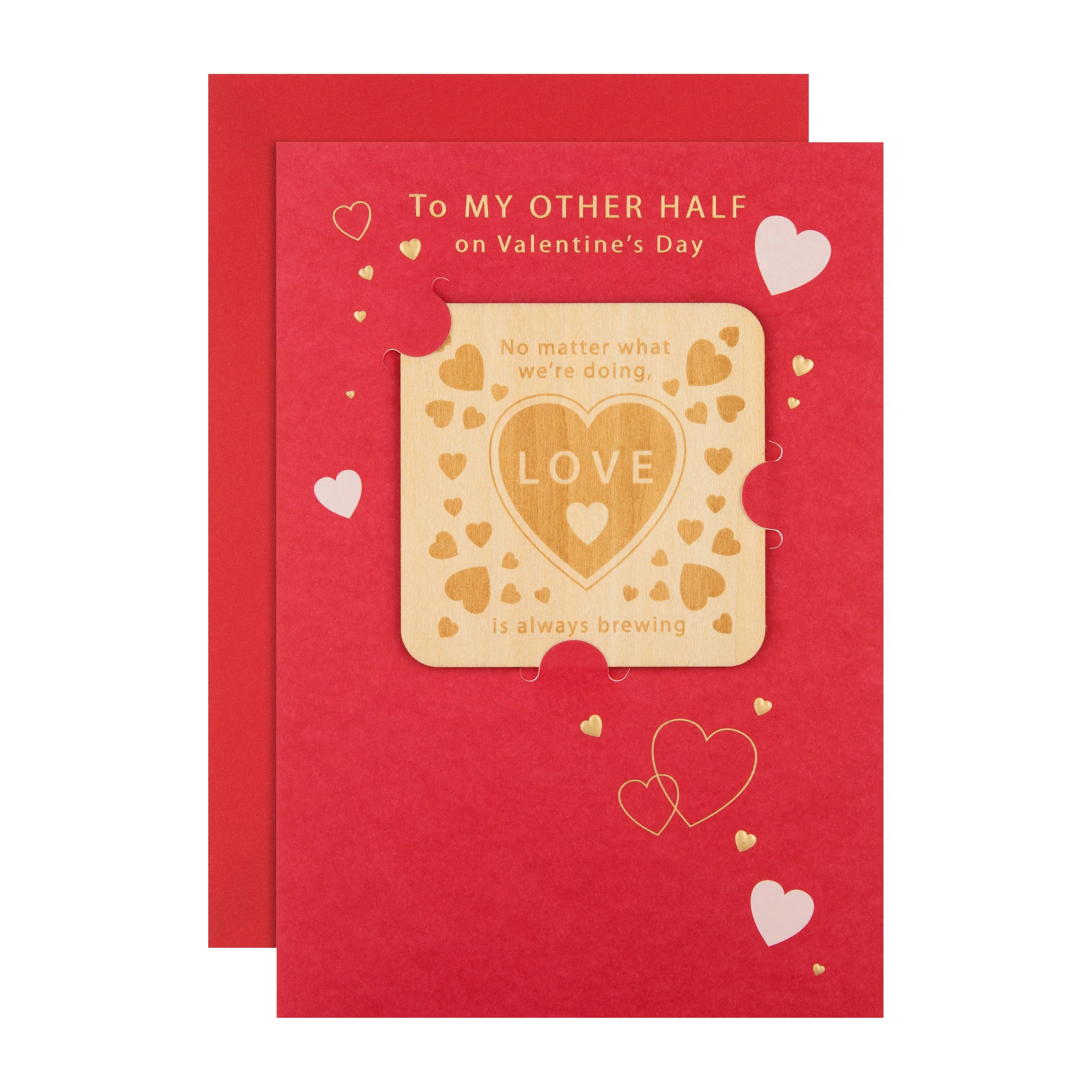 Valentine's Day Card for Better Half - Wooden Keepsake Coaster