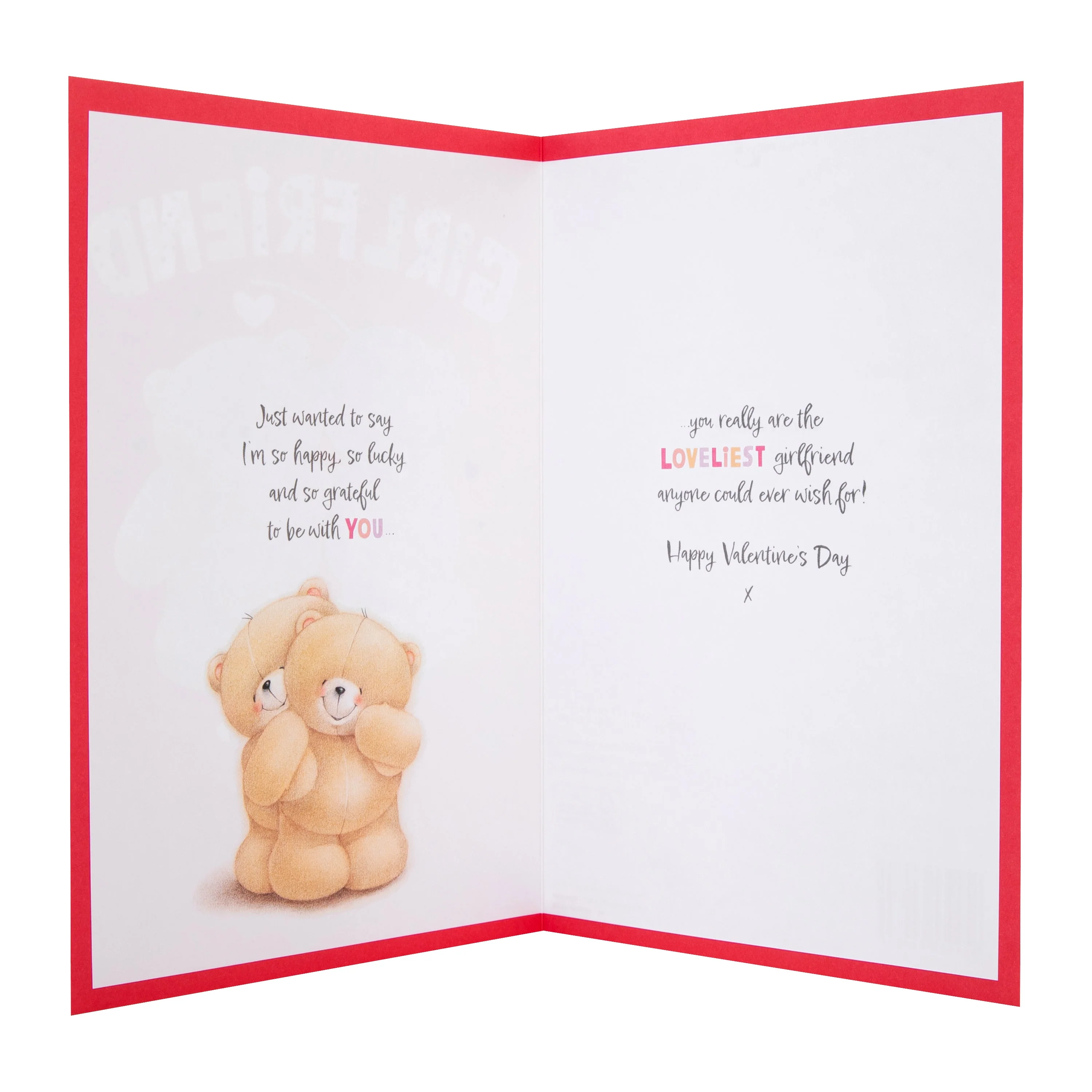 Valentine's Day Card for Girlfriend - Forever Friends Bears Heart Kiss - Image 2