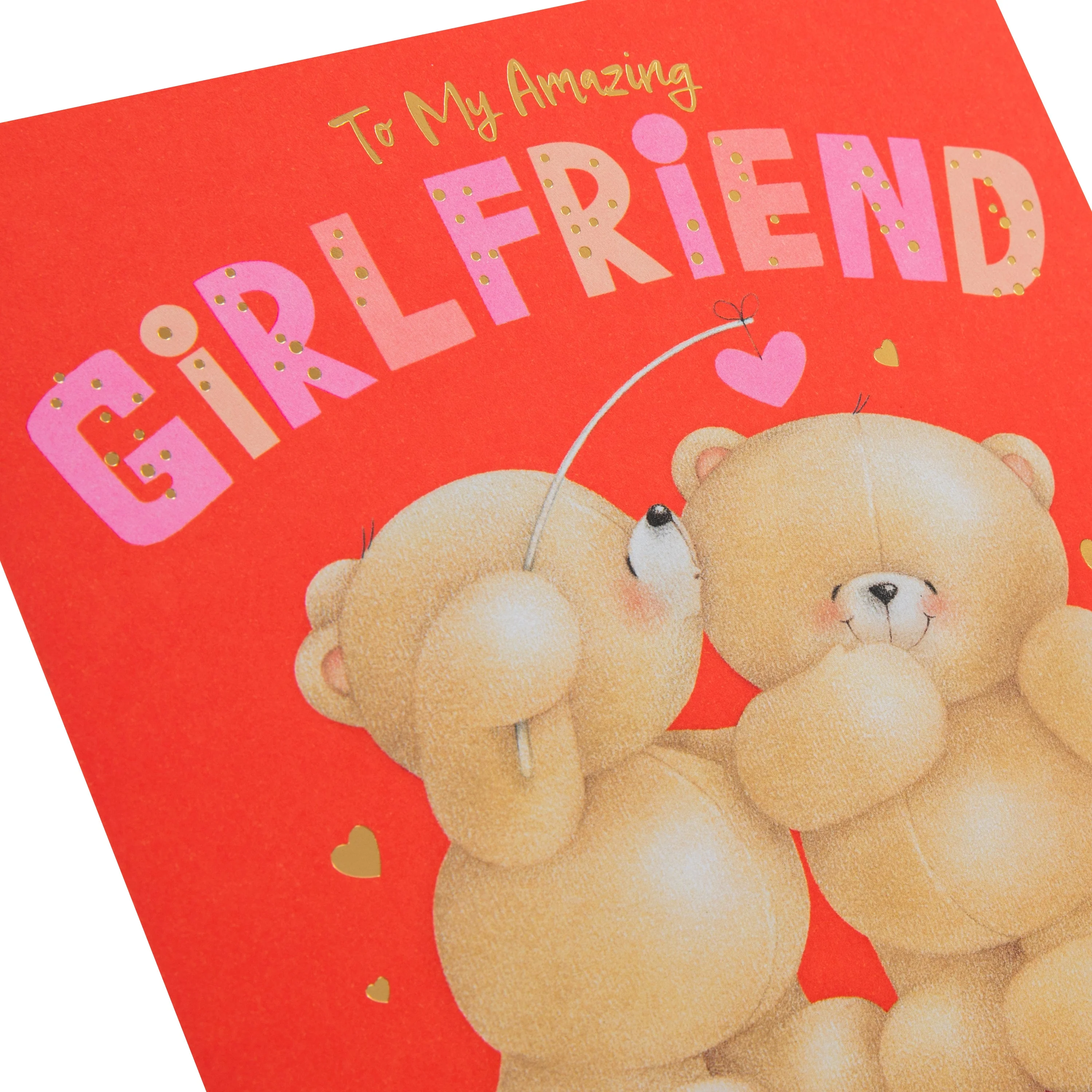 Valentine's Day Card for Girlfriend - Forever Friends Bears Heart Kiss - Image 6