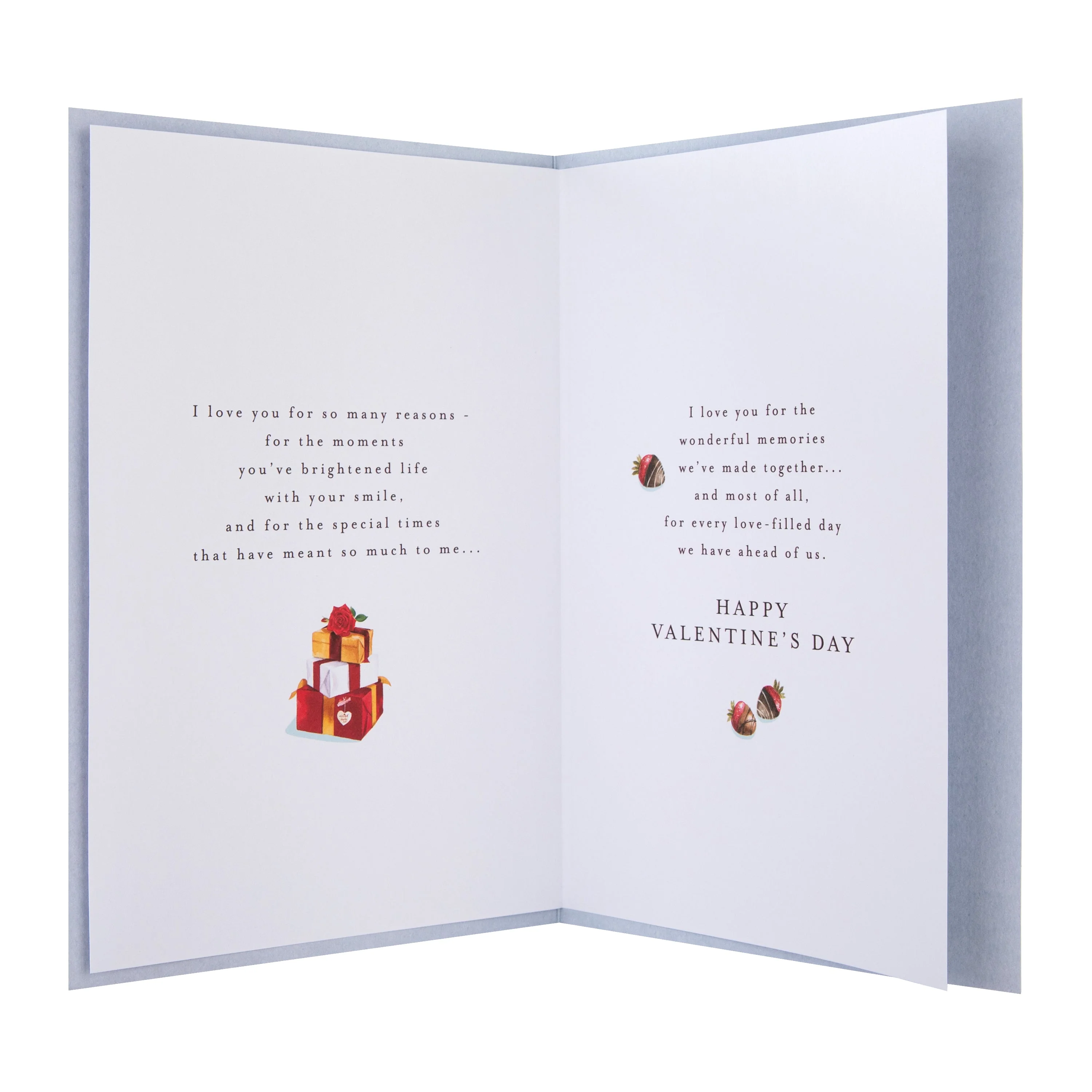 Valentine's Day Card for Husband - Blue Heartfelt Verse & Hearts - Image 2