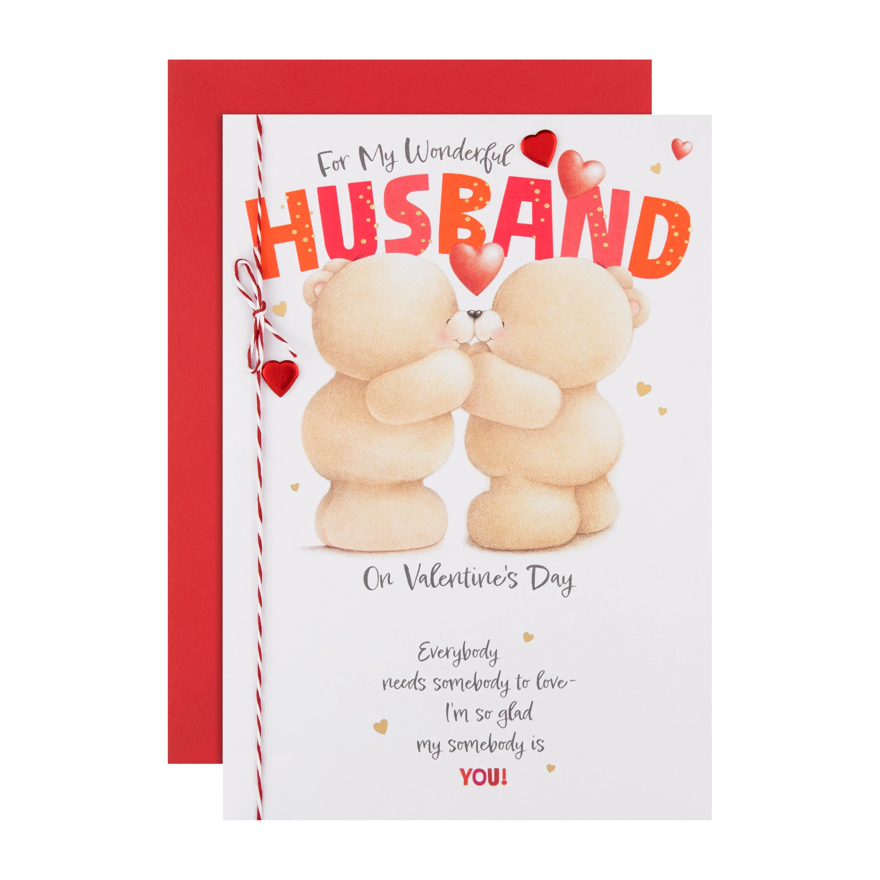 Valentine's Day Card for Husband - Forever Friends Kissing Bears