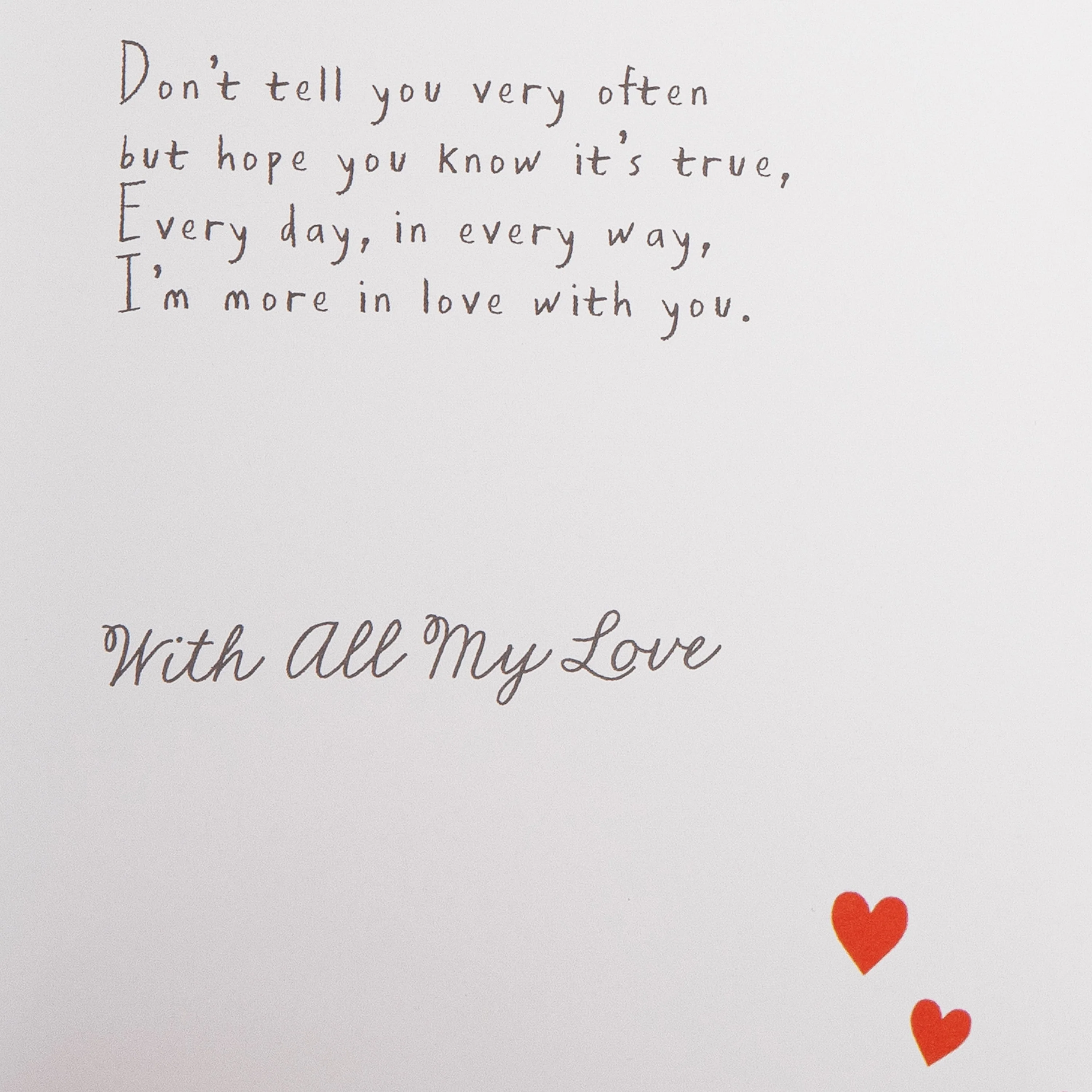 Valentine's Day Card for Husband - Heart Shaped Box of Chocolates Design - Image 3