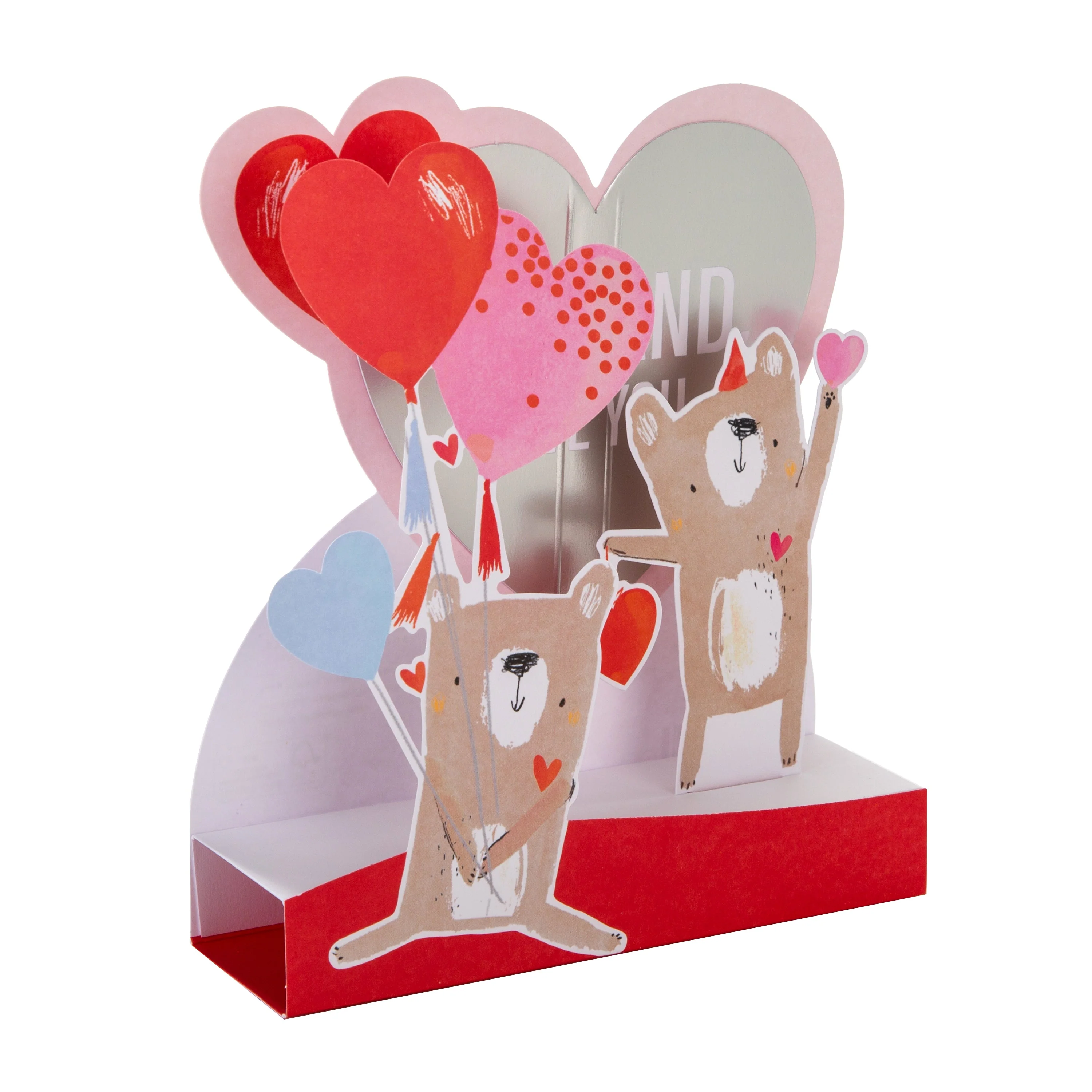 Valentine's Day Card for Husband - Pop Up 3D Bears with Balloons Design