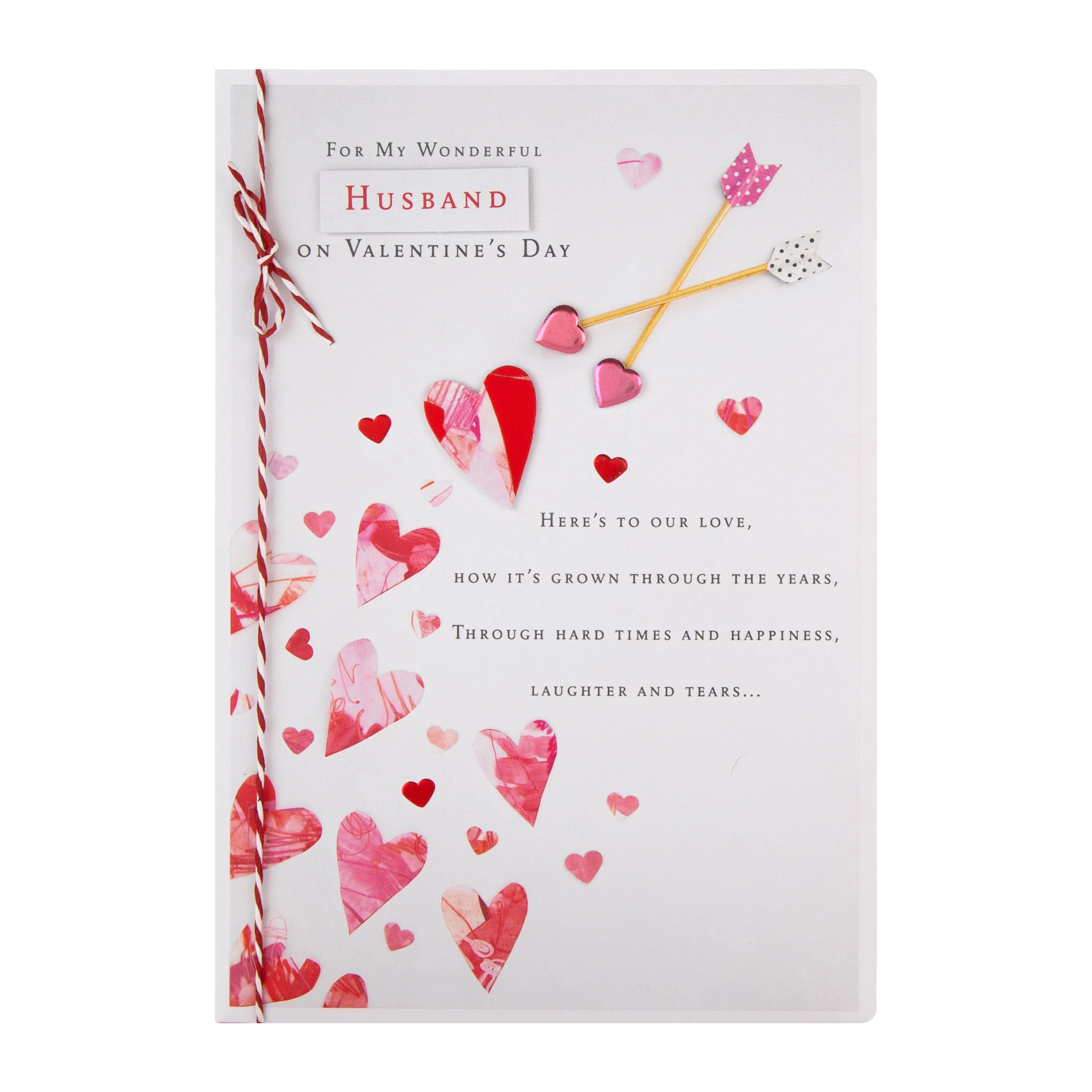 Valentine's Day Card for Husband - Traditional Heart and Arrows Design - Image 6