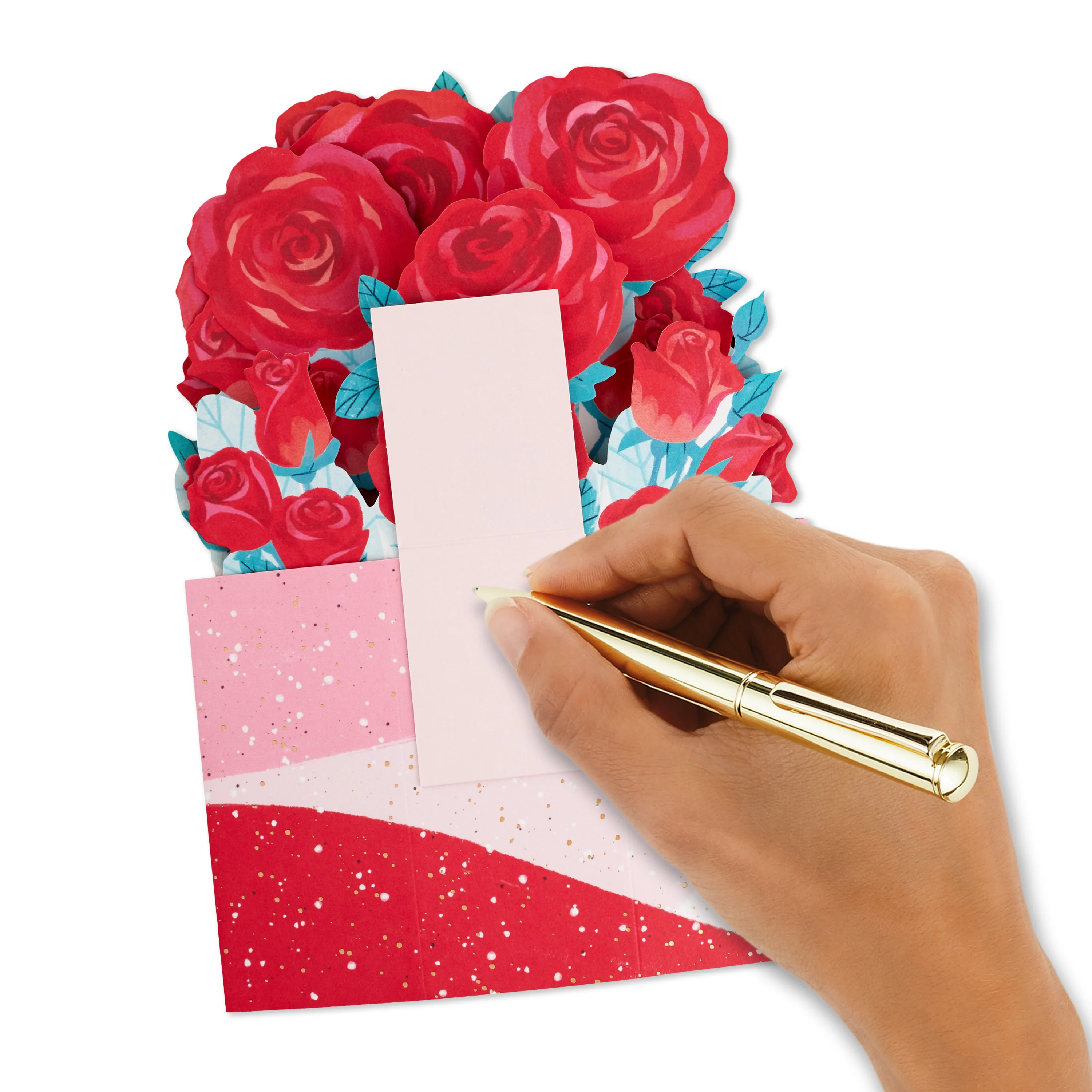 Valentine's Day Card for One I Love - 3D Pop Up Bouquet of Roses Design - Image 7