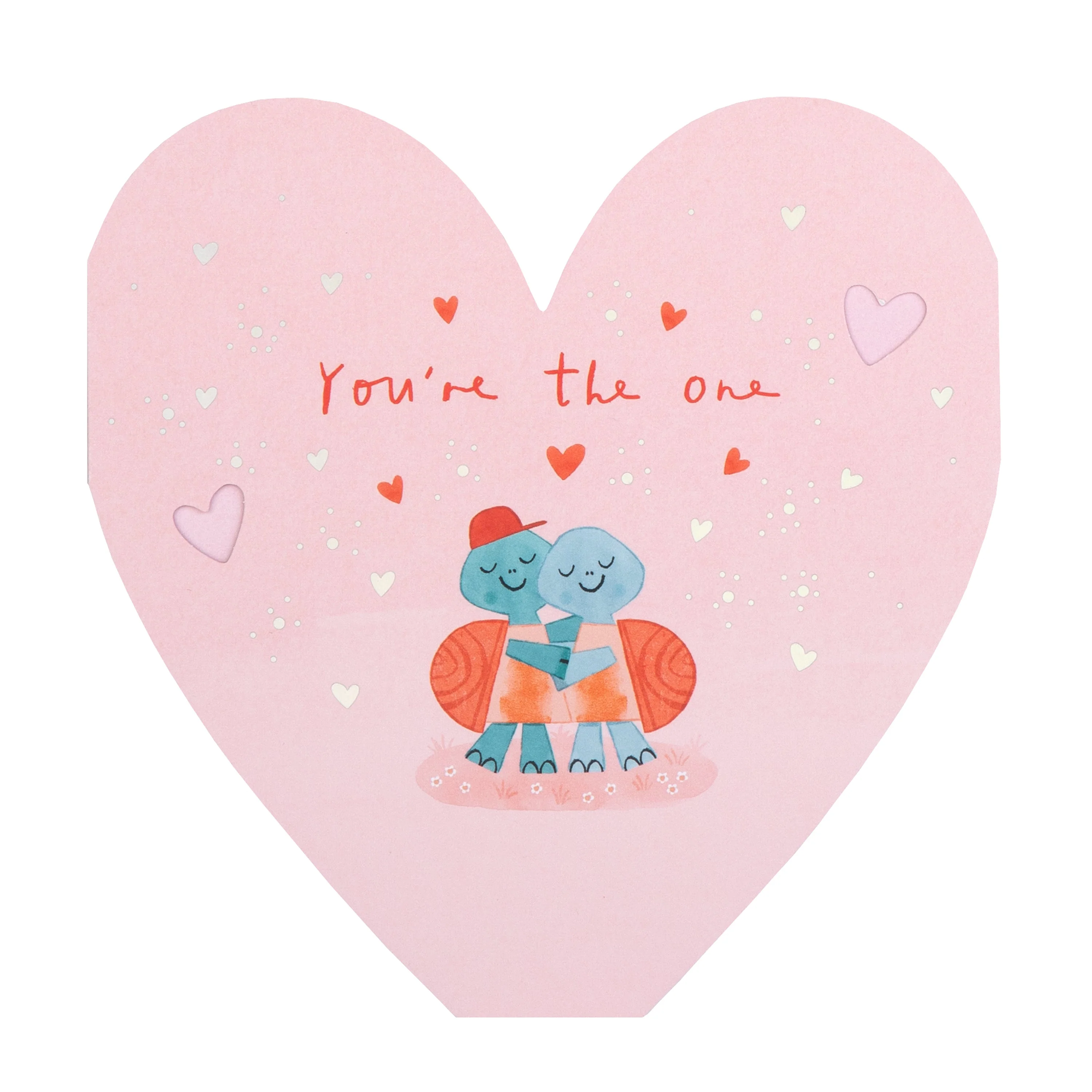 Valentine's Day Card for One I Love - Fold-Out Pink Hearts Banner Design - Image 3