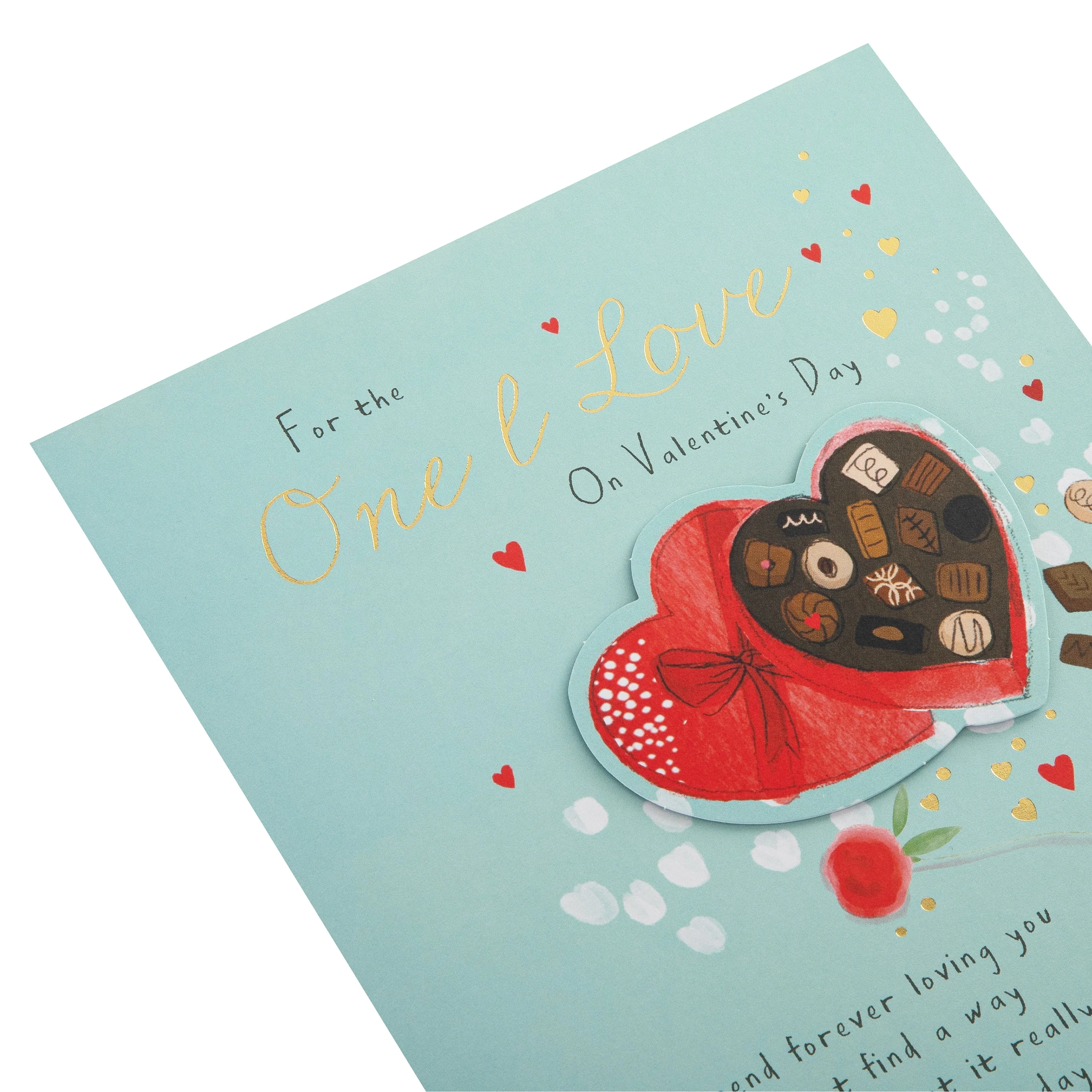 Valentine's Day Card for One I Love - Heart Shaped Box of Chocolates Design - Image 5