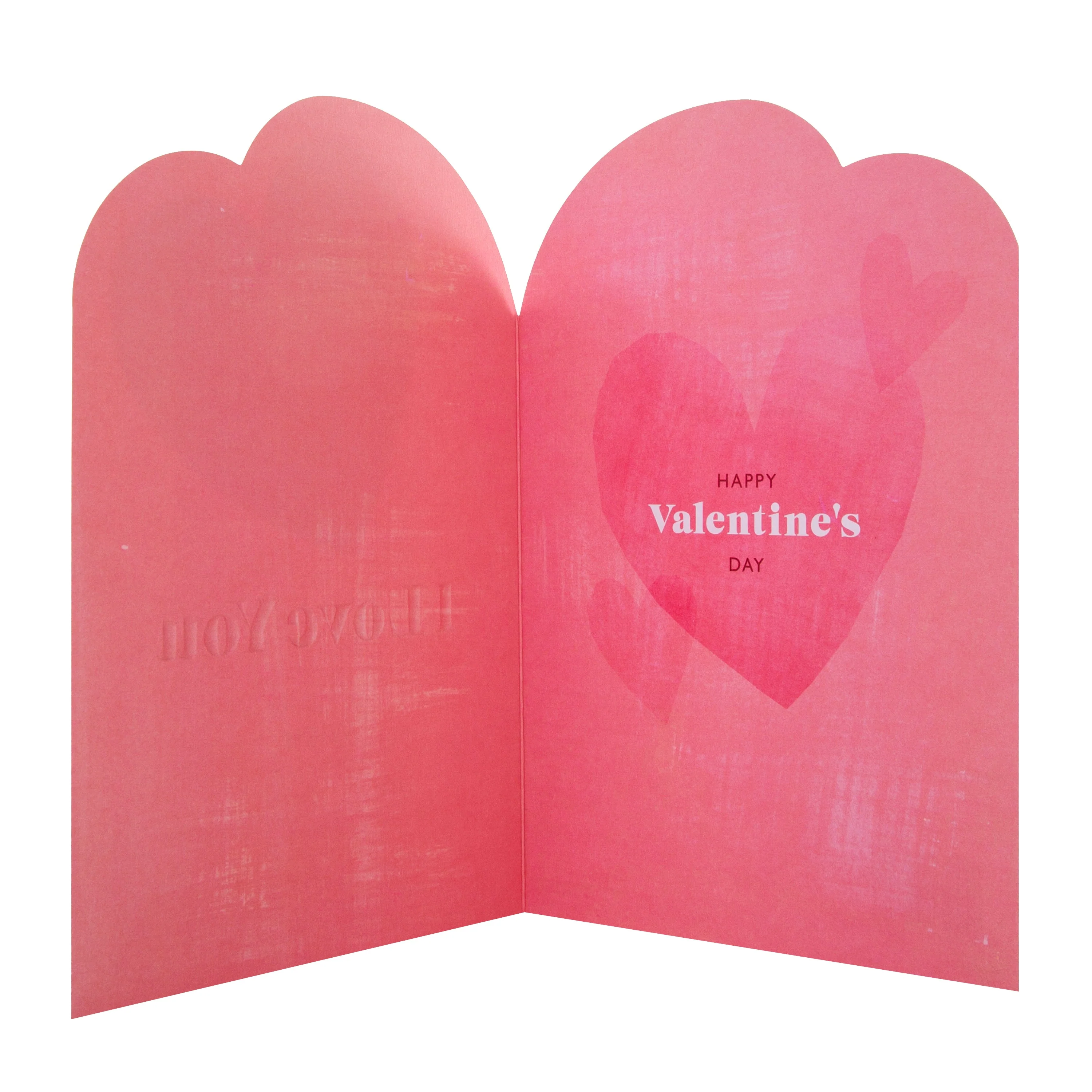 Valentine's Day Card for One I Love - Red with Gold Heart Design - Image 2