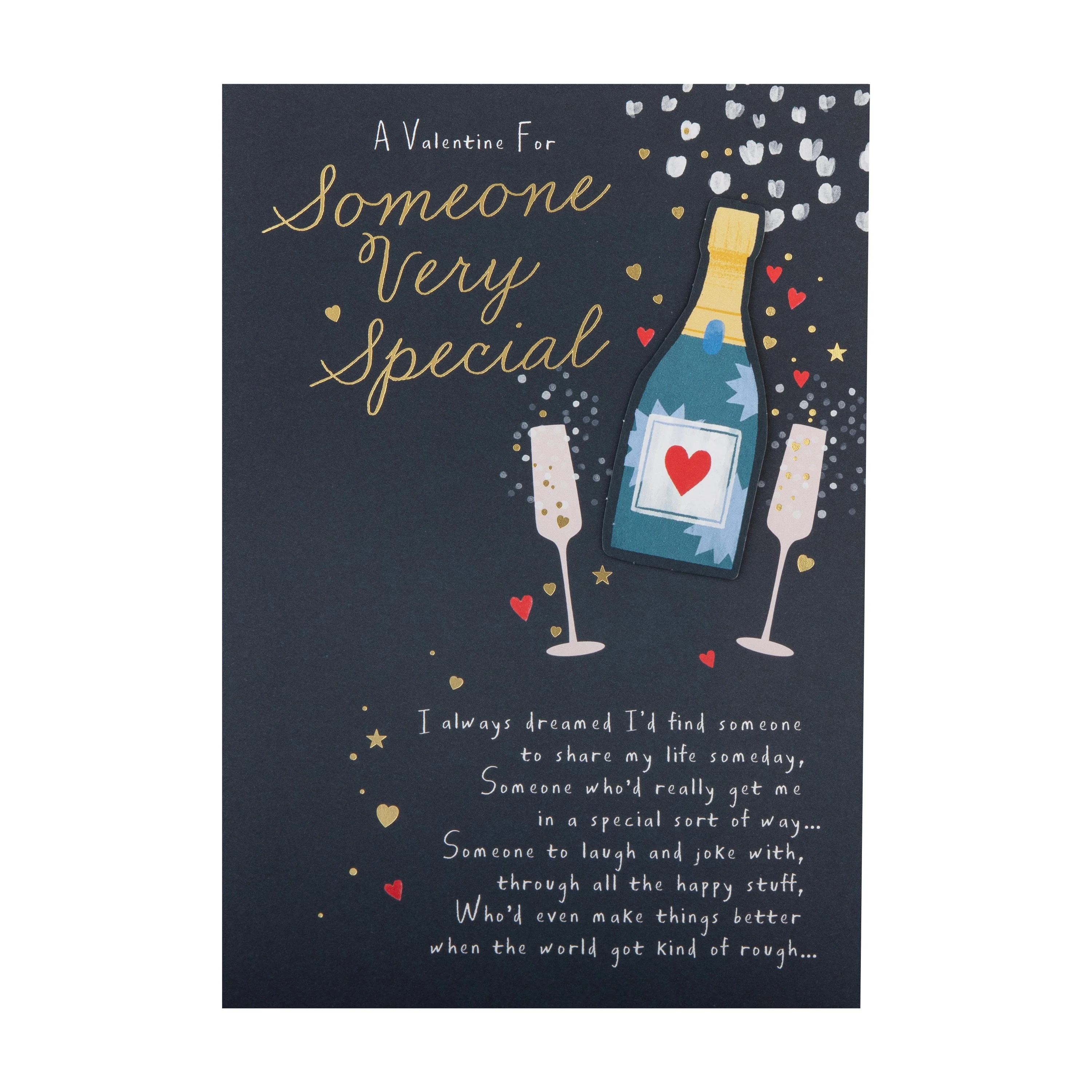 Valentine's Day Card for Someone Special - Champagne Bottle & Glasses Design - Image 4