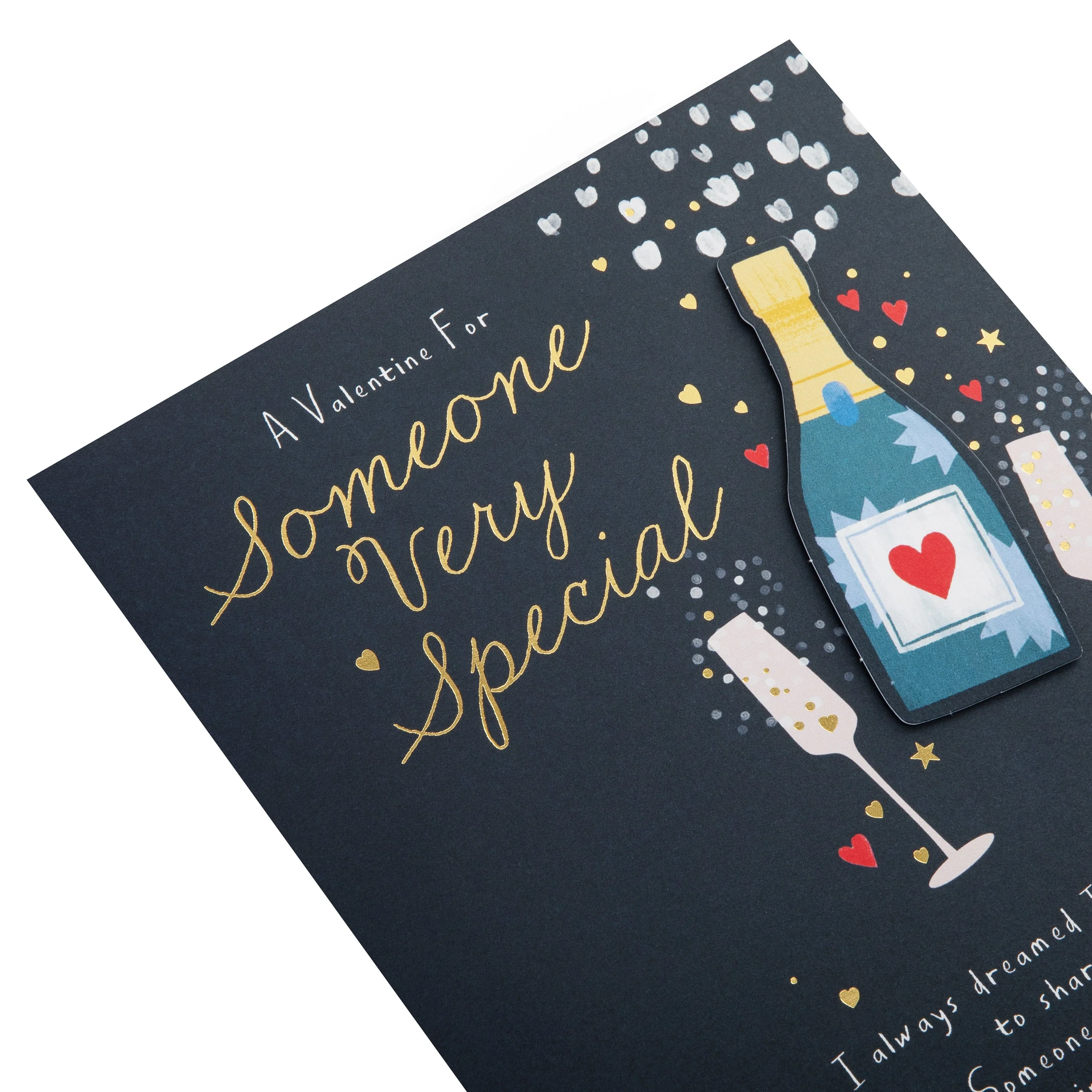 Valentine's Day Card for Someone Special - Champagne Bottle & Glasses Design - Image 5
