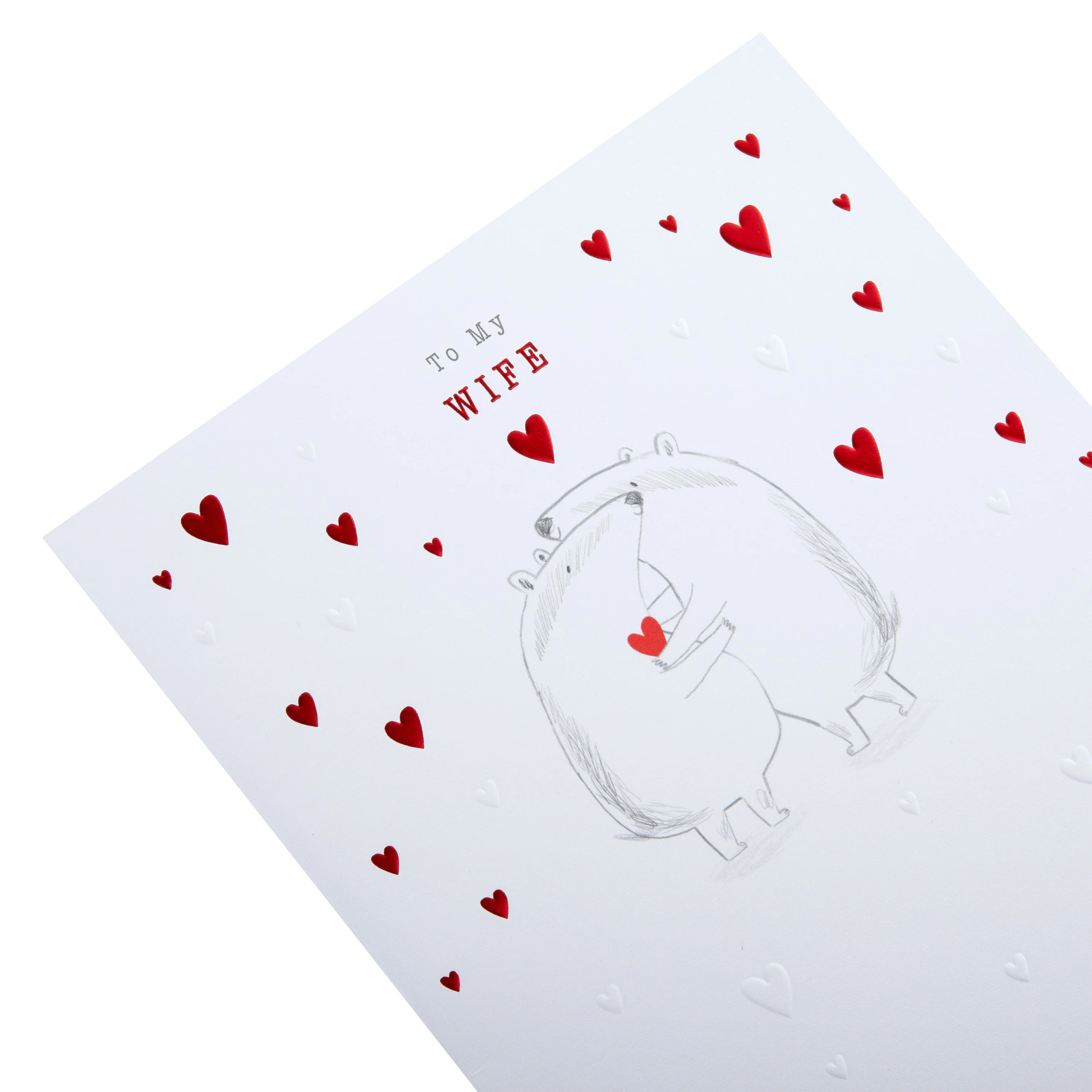 Valentine's Day Card for Wife - Cute Badgers Cuddling with Hearts Illustration - Image 5