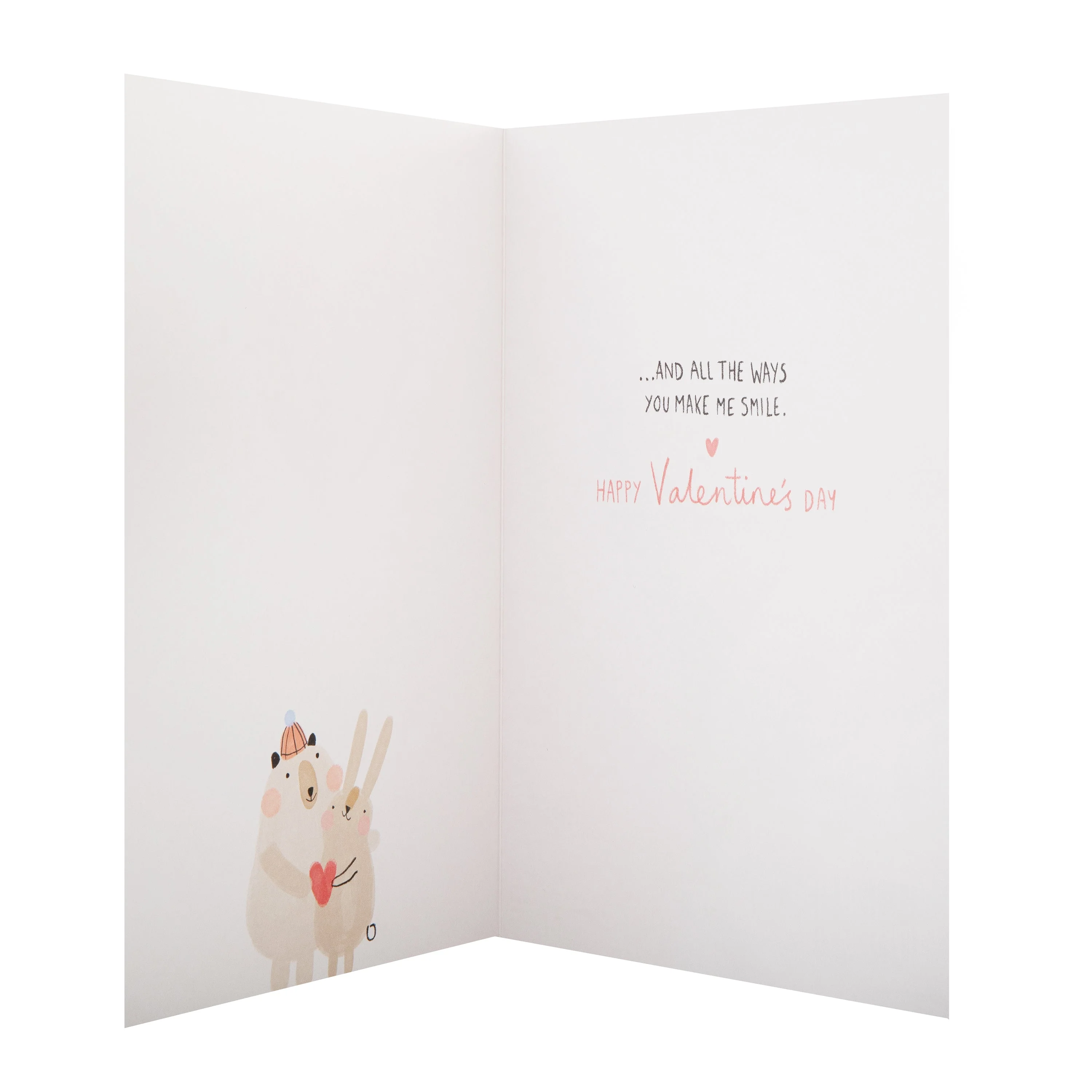 Valentine's Day Card for Wife - Cute Bear & Rabbit Design - Image 2