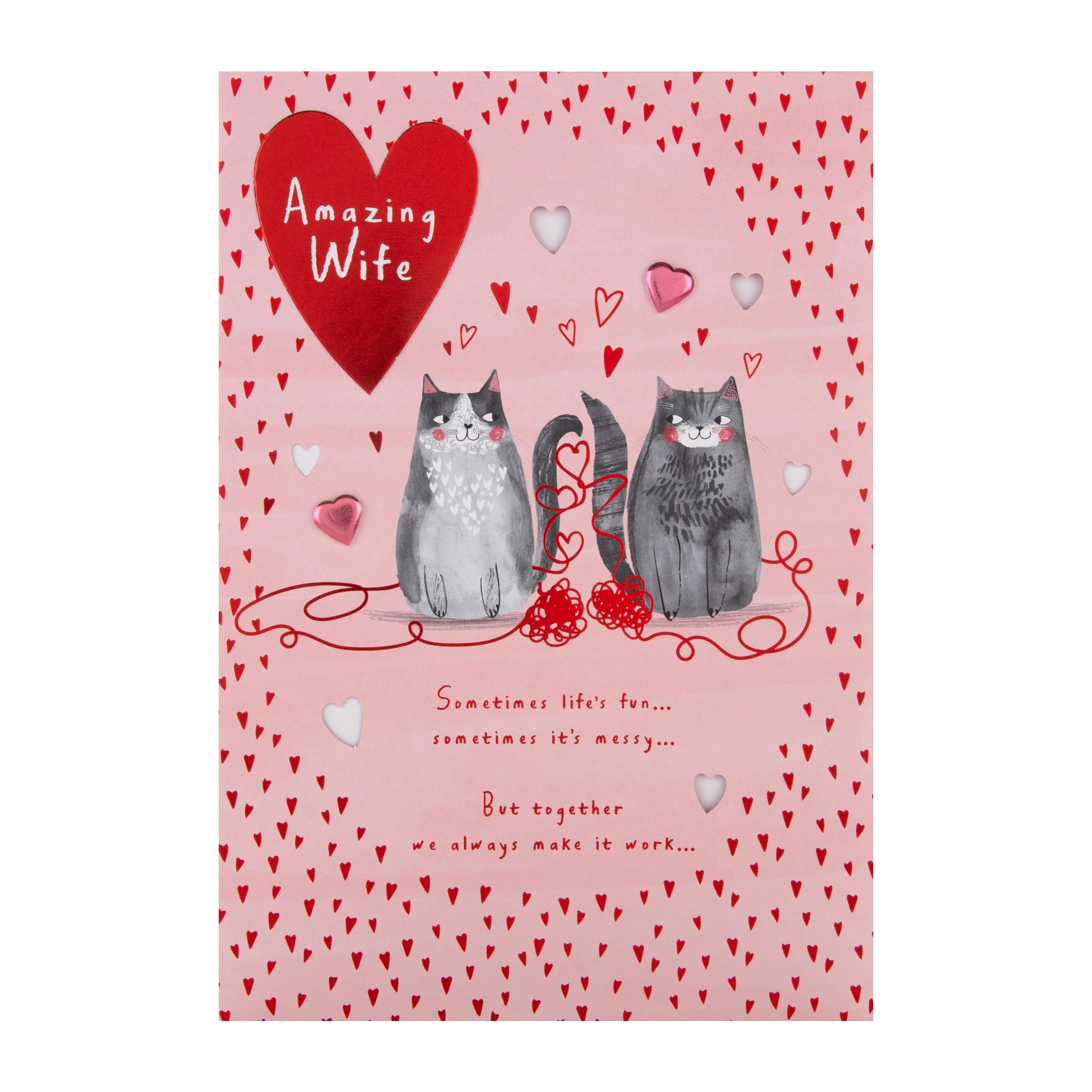 Valentine's Day Card for Wife - Cute Cats Design - Image 5