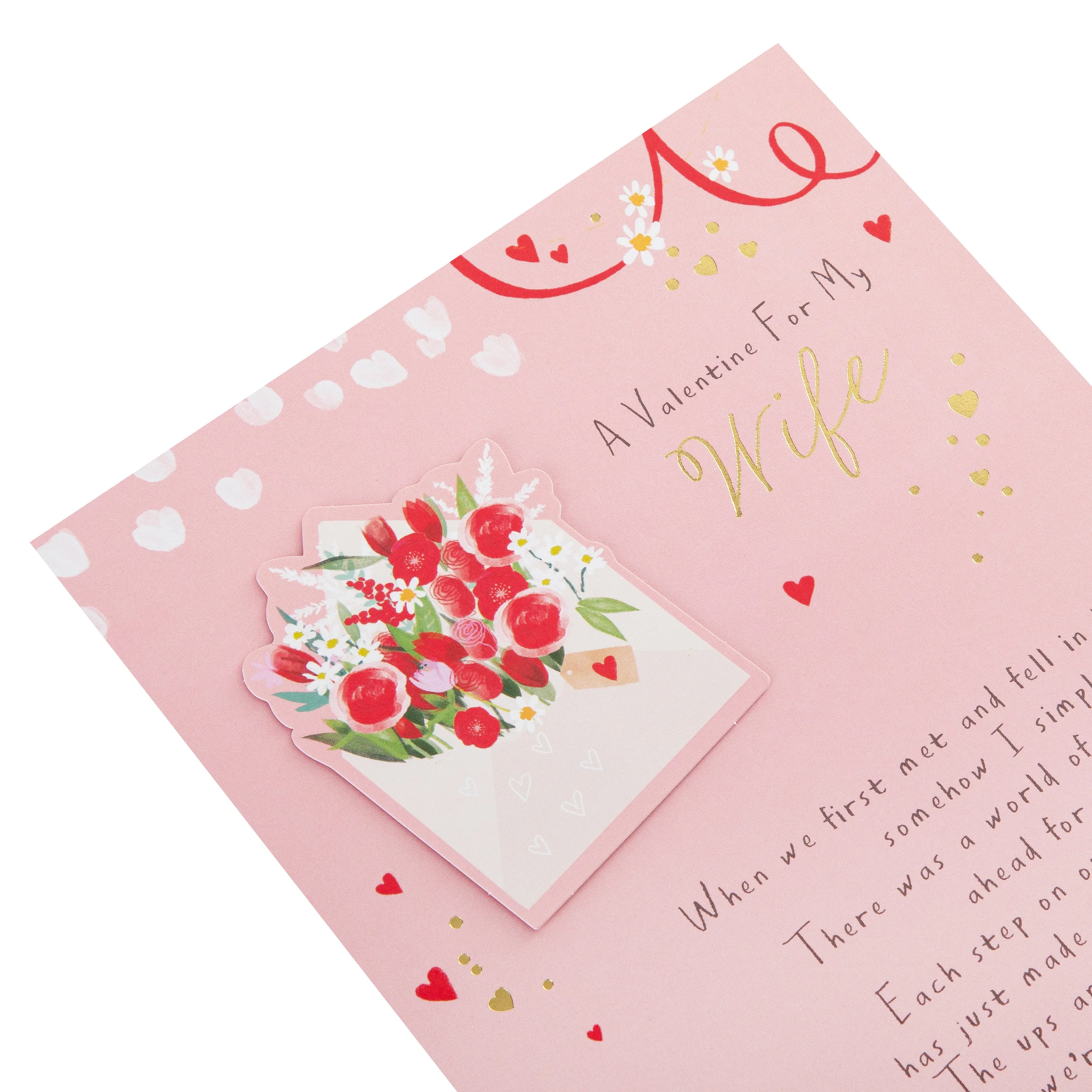 Valentine's Day Card for Wife - Flowers & Envelope Design - Image 5
