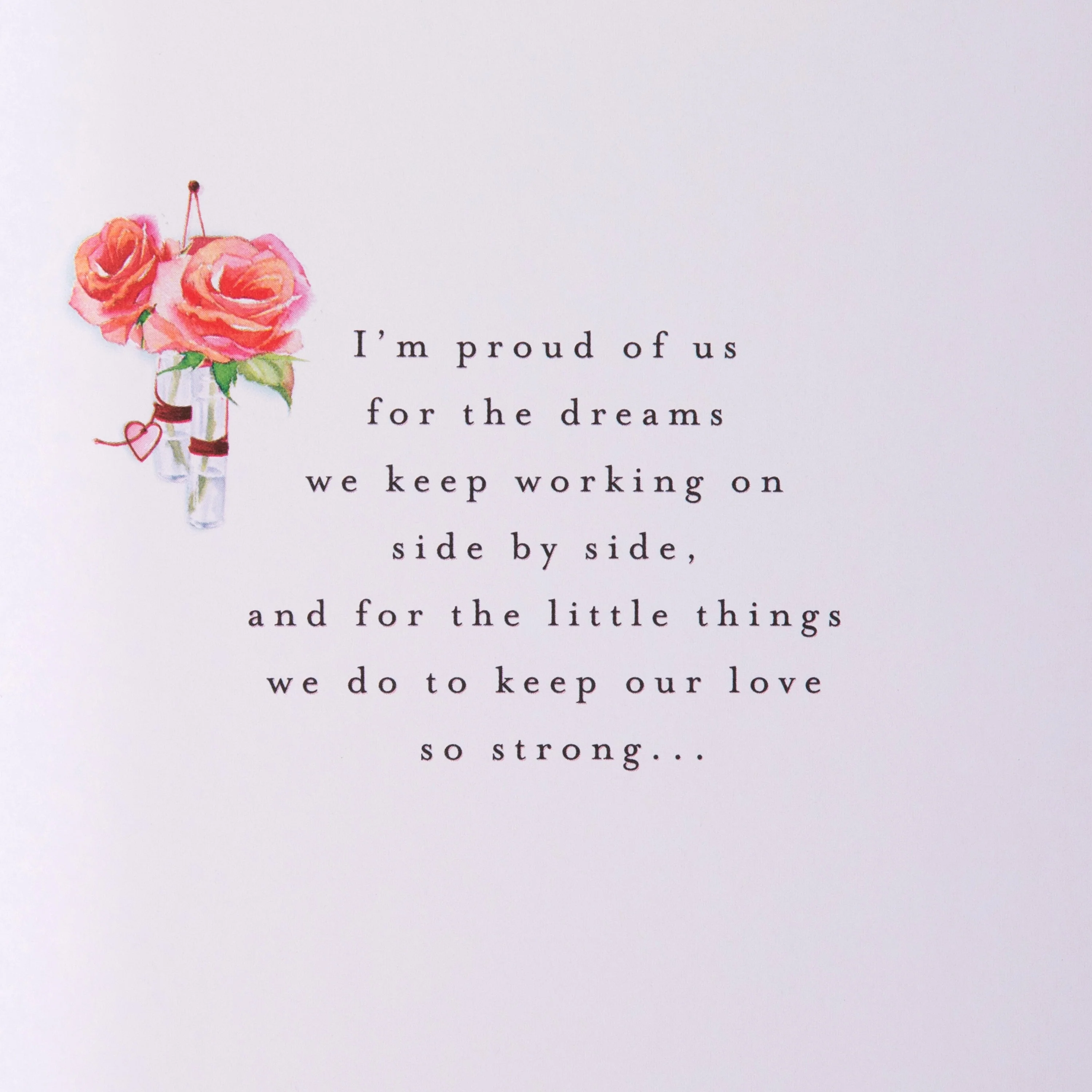 Valentine's Day Card for Wife - Pink Heartfelt Verse & Hearts - Image 3