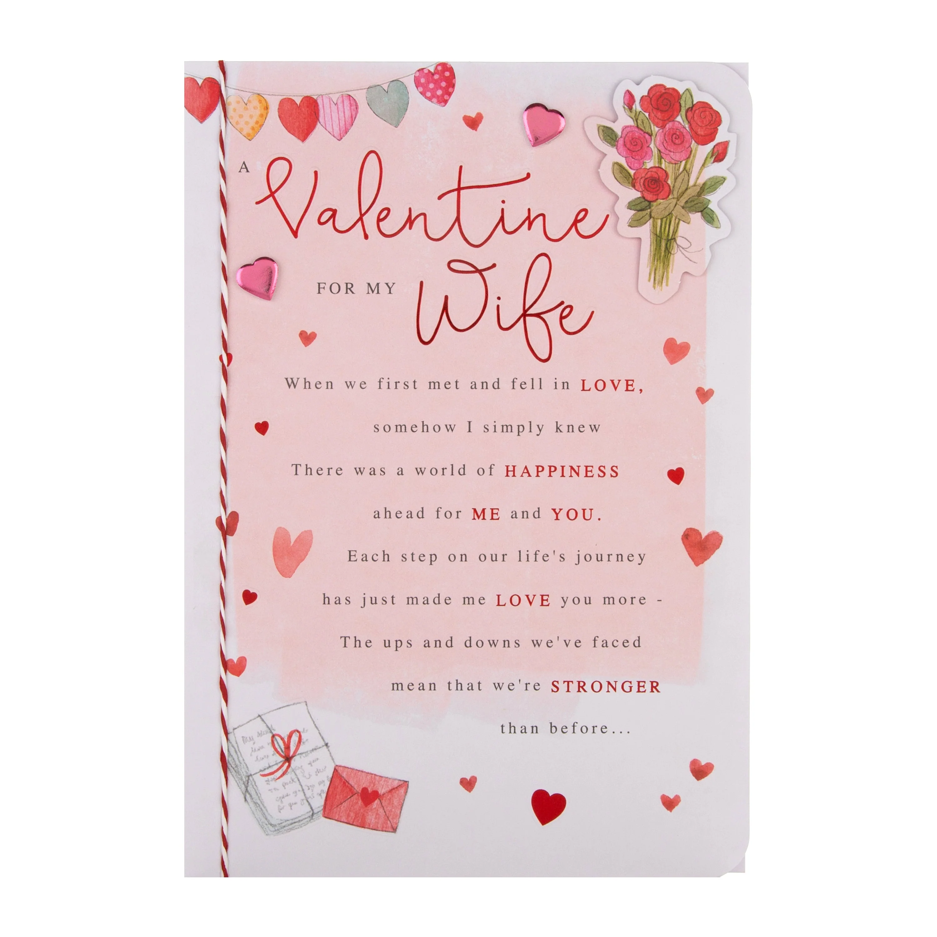 Valentine's Day Card for Wife - Traditional Heartfelt Verse Design - Image 6