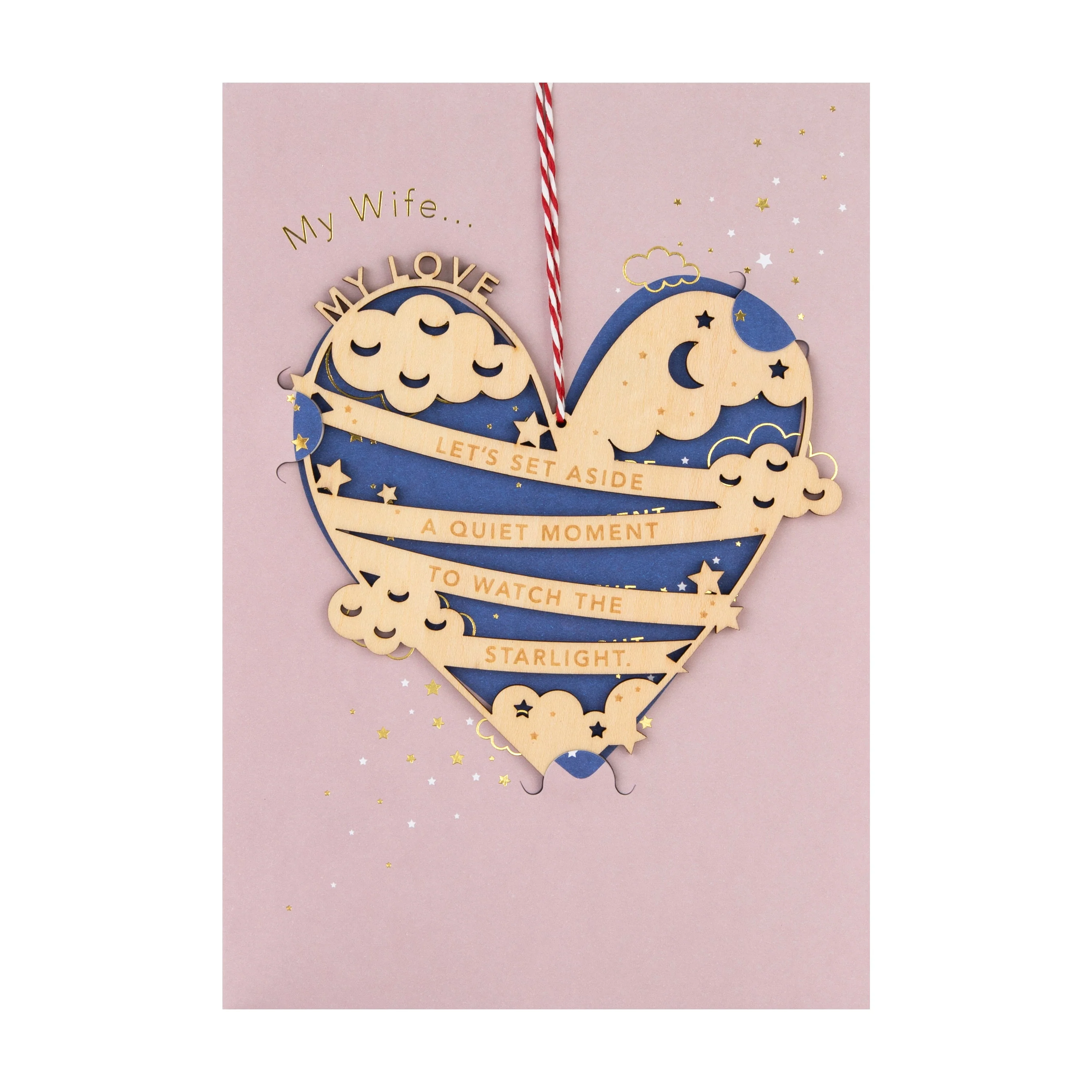 Valentine's Day Card for Wife - Wooden Keepsake Hanging Ornament - Image 4