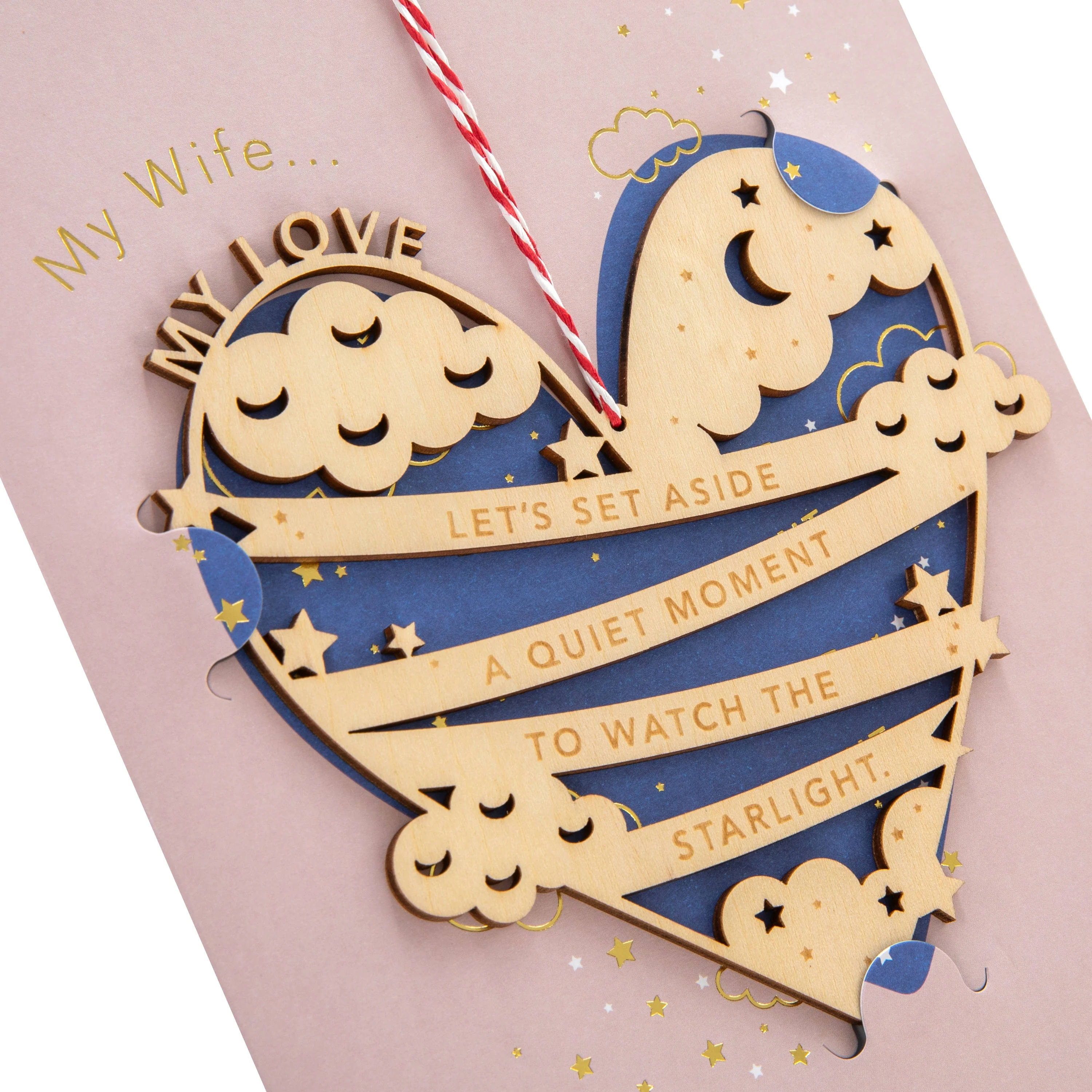 Valentine's Day Card for Wife - Wooden Keepsake Hanging Ornament - Image 5