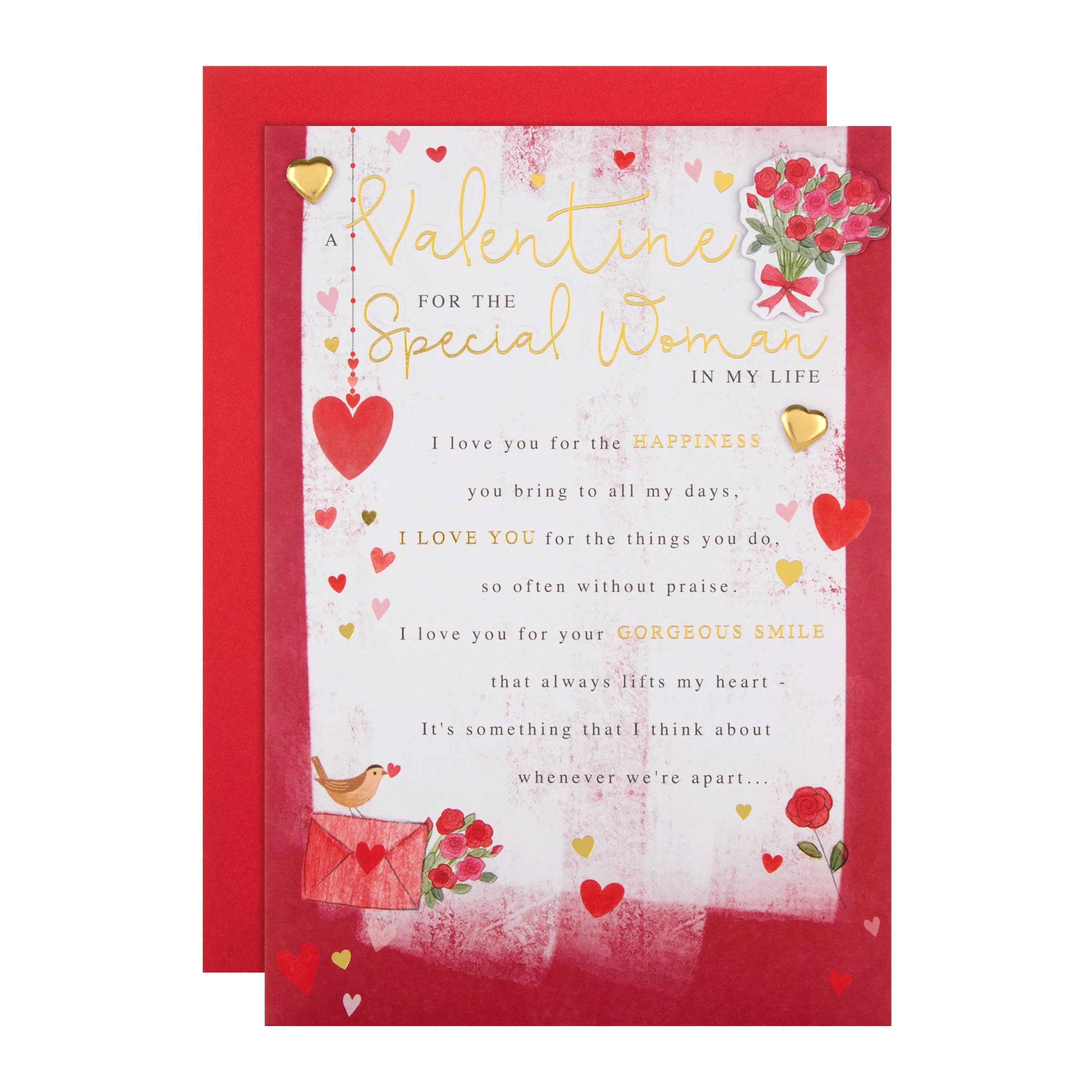 Valentine's Day Card for Woman I Love - Traditional Heartfelt Verse Design