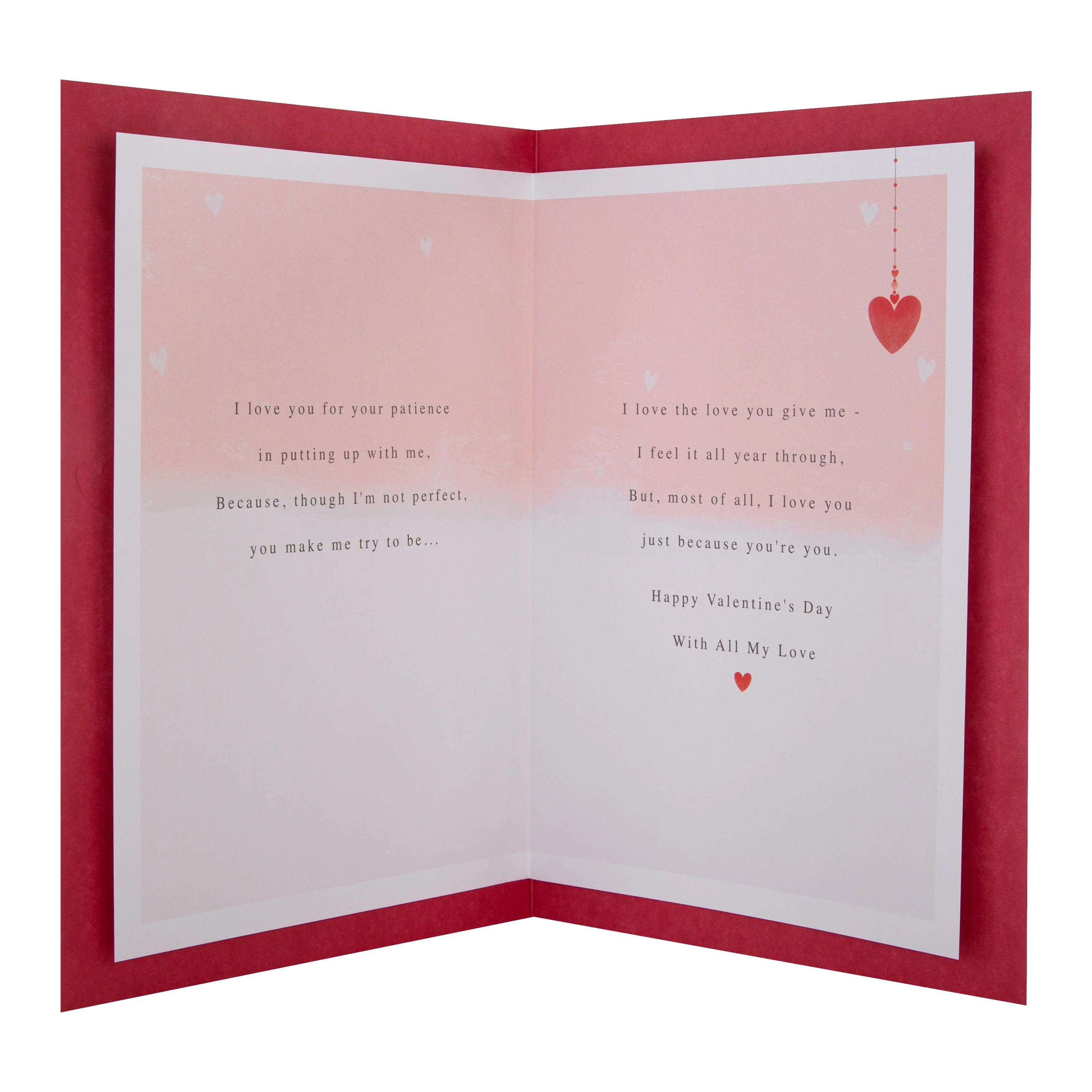 Valentine's Day Card for Woman I Love - Traditional Heartfelt Verse Design - Image 2