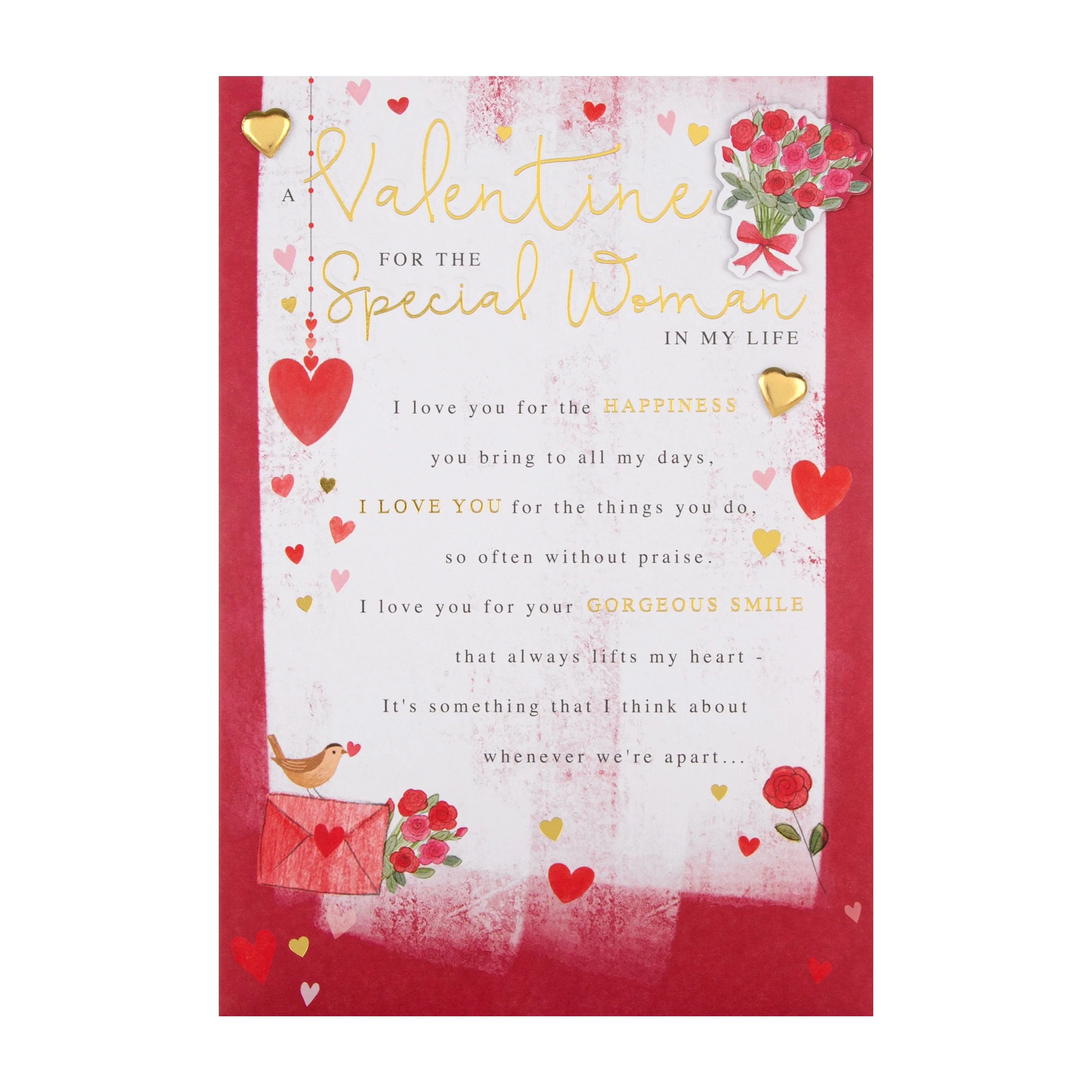 Valentine's Day Card for Woman I Love - Traditional Heartfelt Verse Design - Image 6