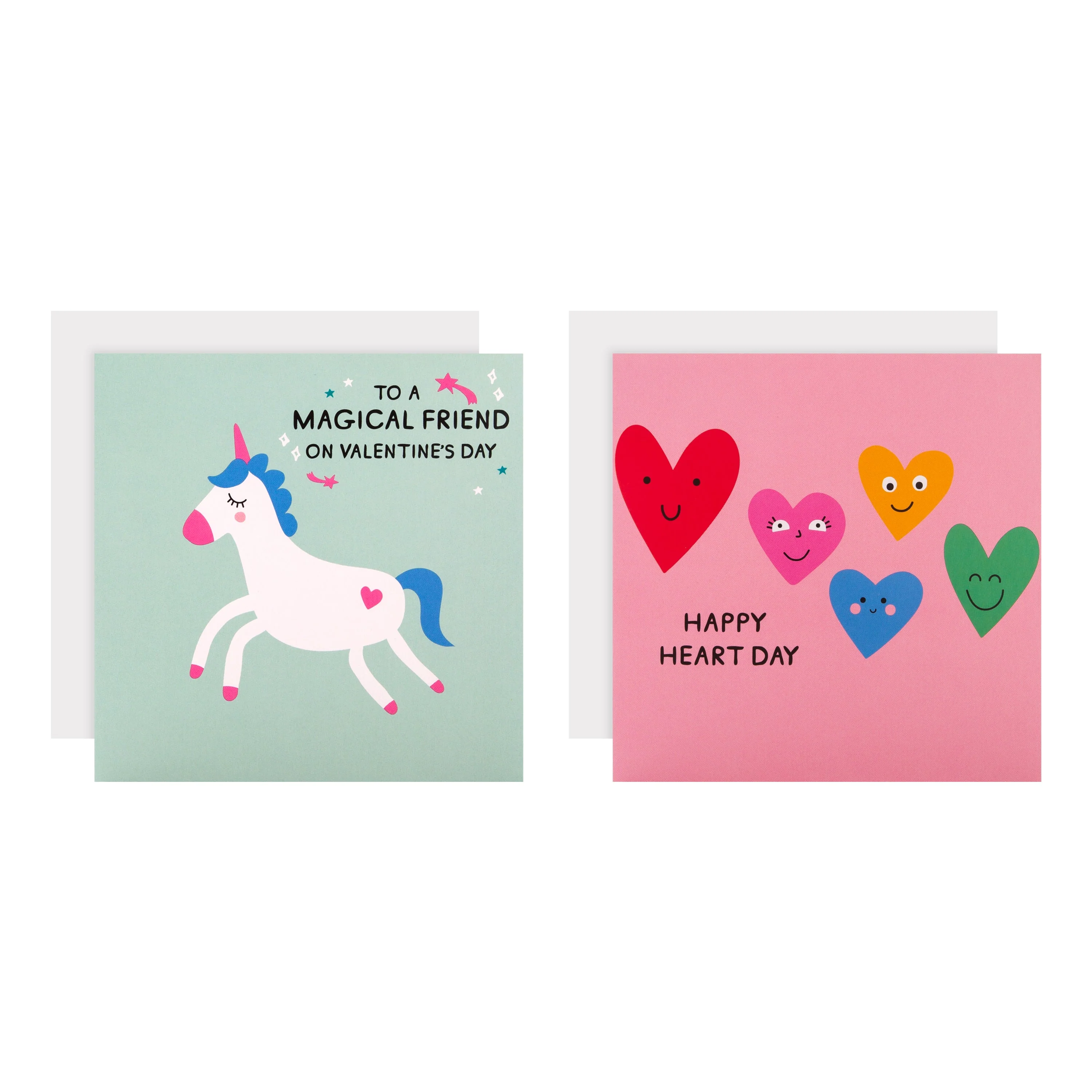 Valentine's Day Cards for Friends - Pack of 10 Cards in 2 Colourful Designs