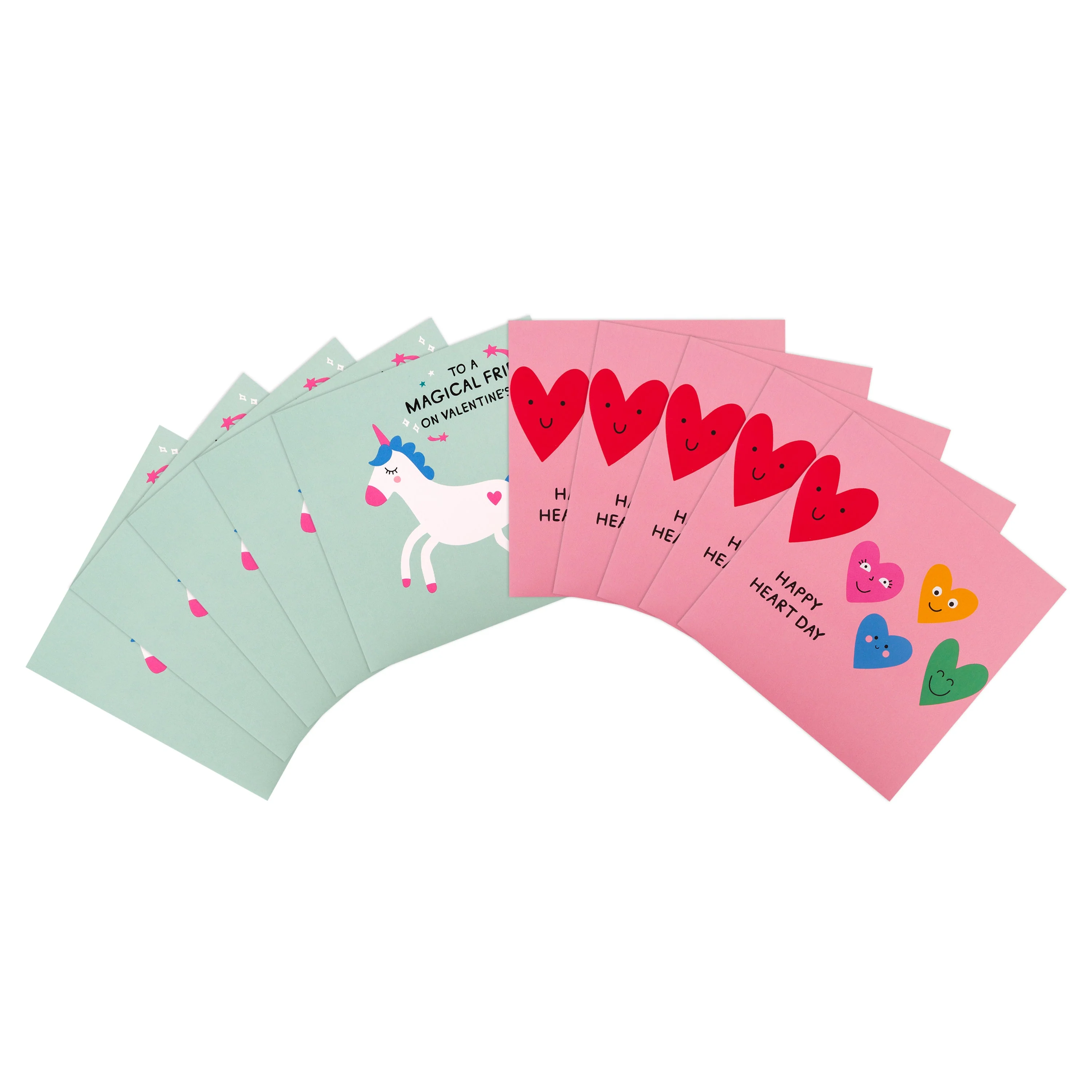 Valentine's Day Cards for Friends - Pack of 10 Cards in 2 Colourful Designs - Image 2