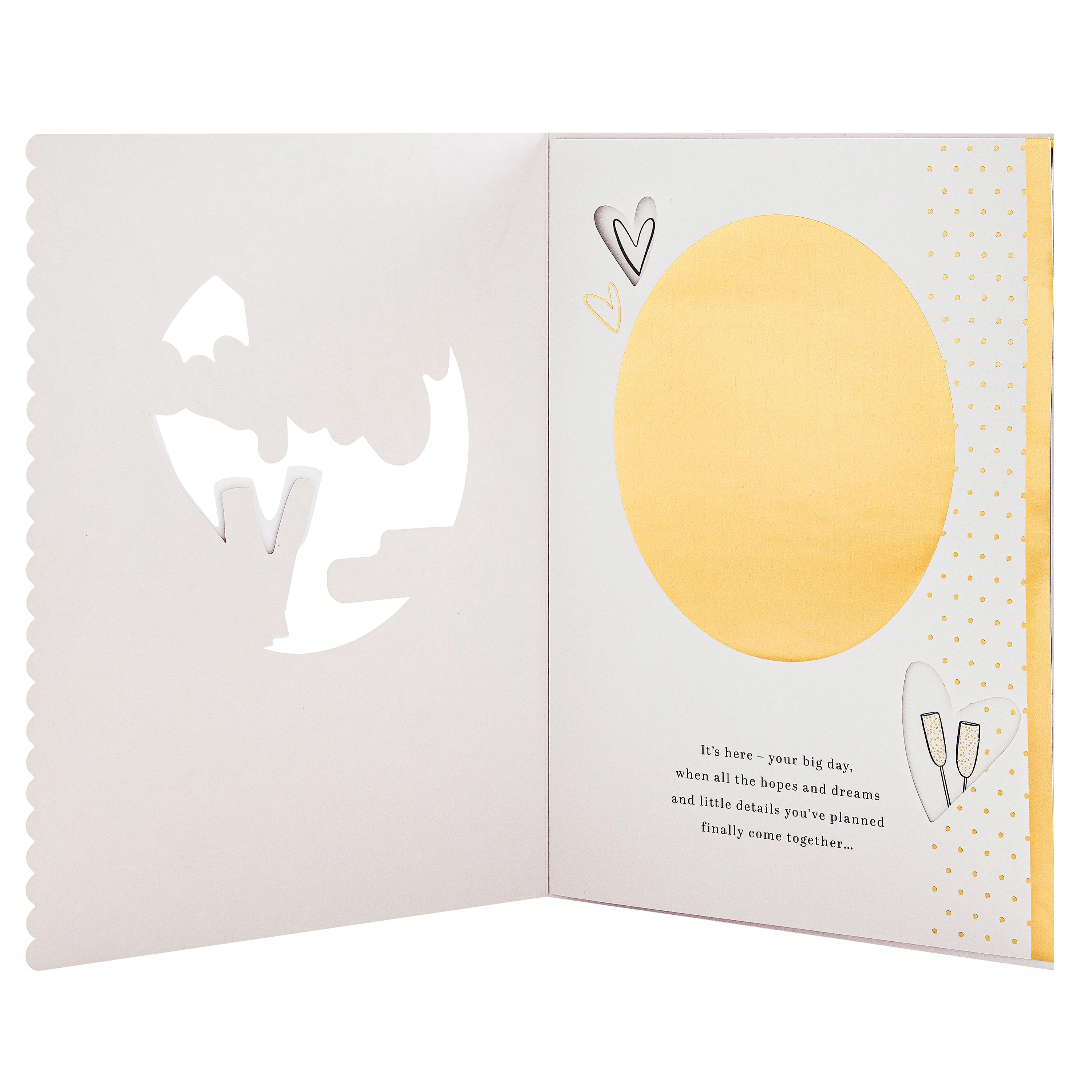 Wedding Card for Happy Couple - Gold Foil Design & Heartfelt Verse - Image 2