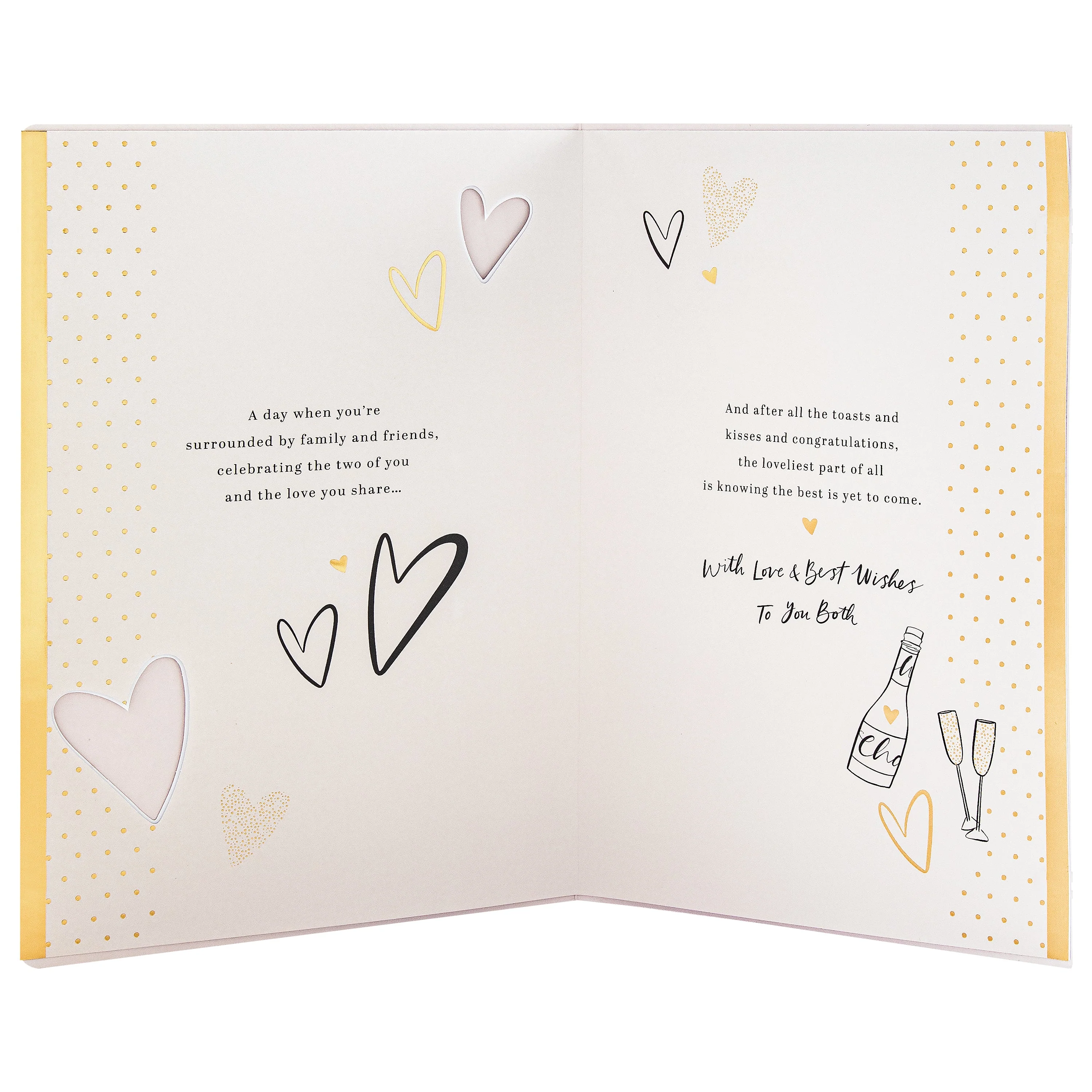 Wedding Card for Happy Couple - Gold Foil Design & Heartfelt Verse - Image 3