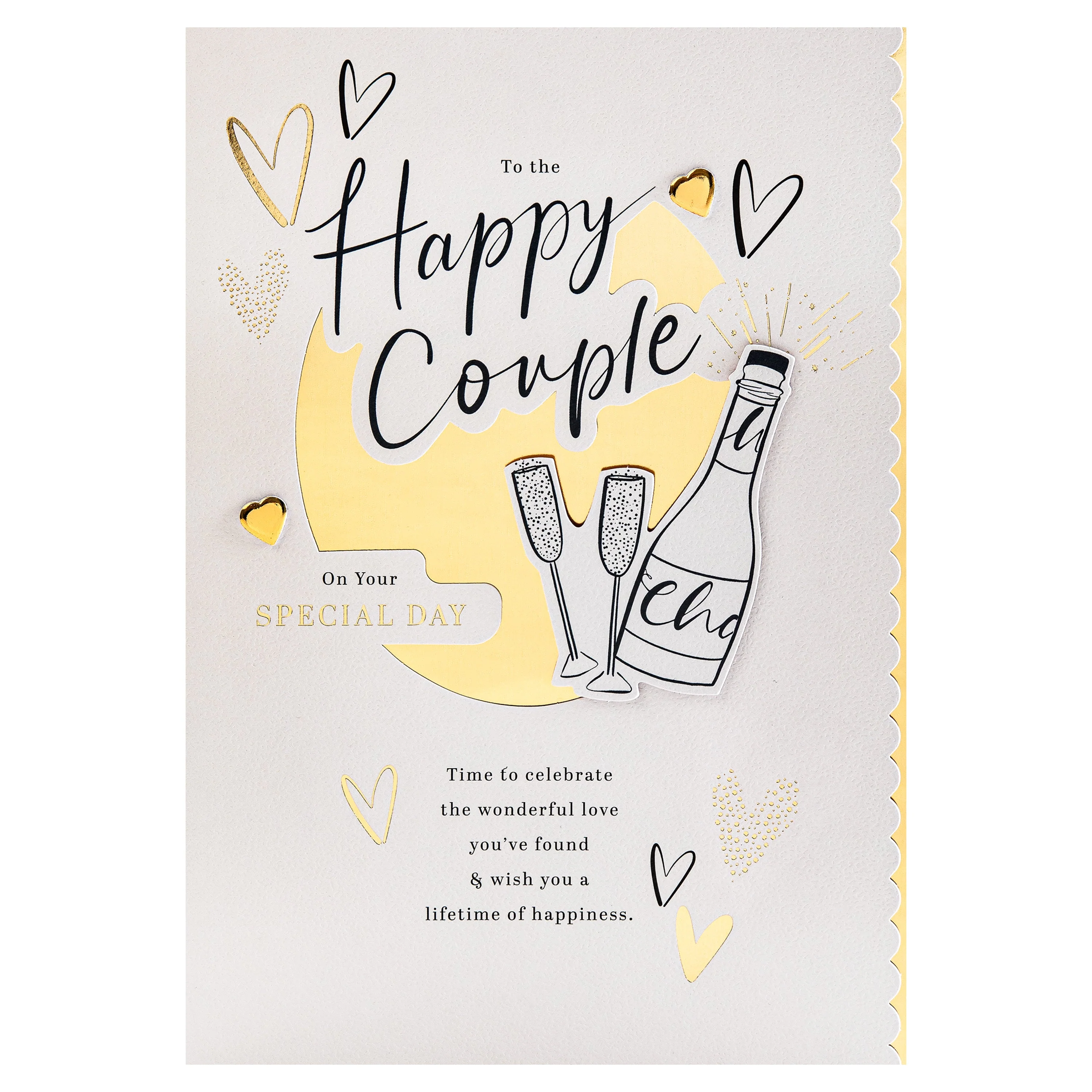 Wedding Card for Happy Couple - Gold Foil Design & Heartfelt Verse - Image 7