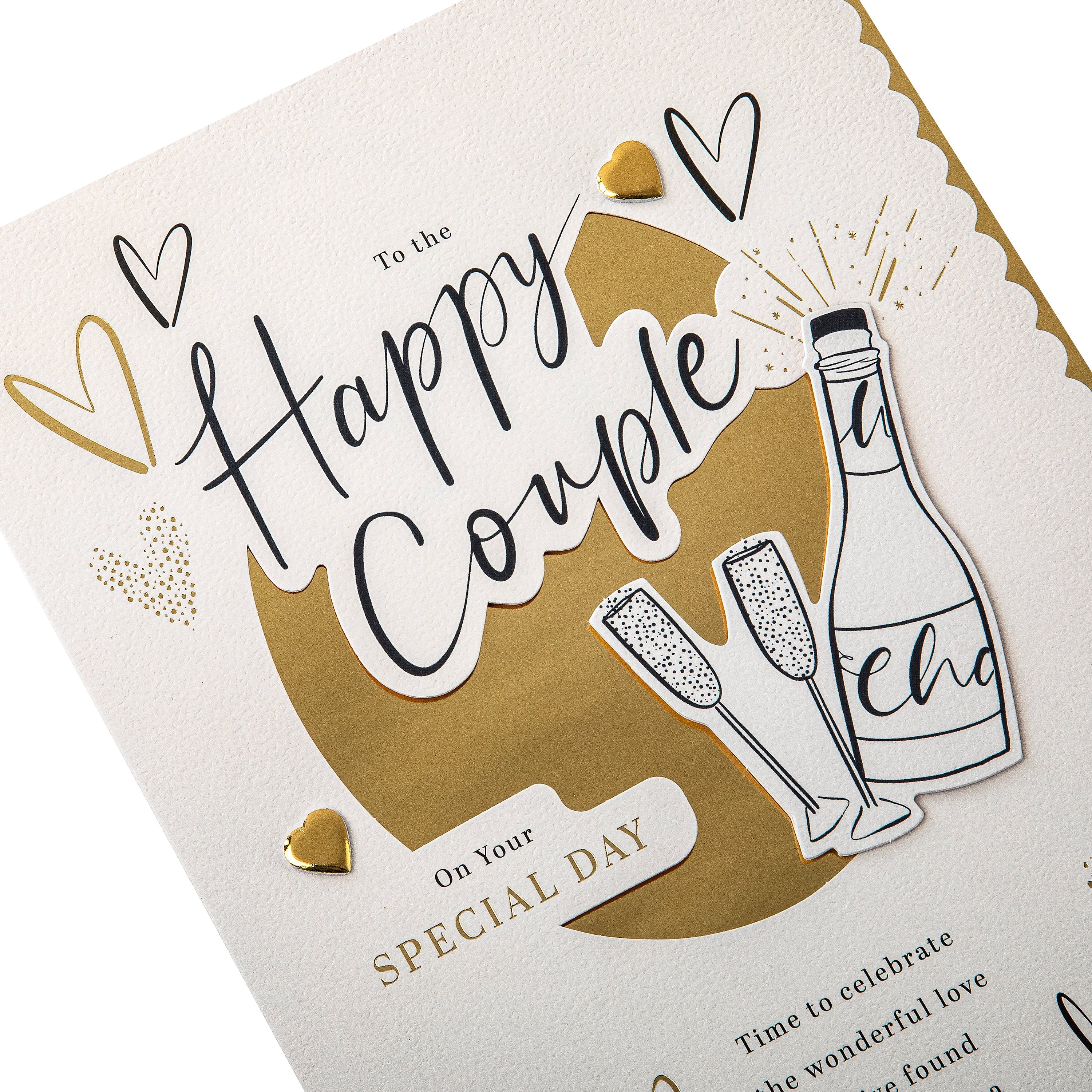 Wedding Card for Happy Couple - Gold Foil Design & Heartfelt Verse - Image 8